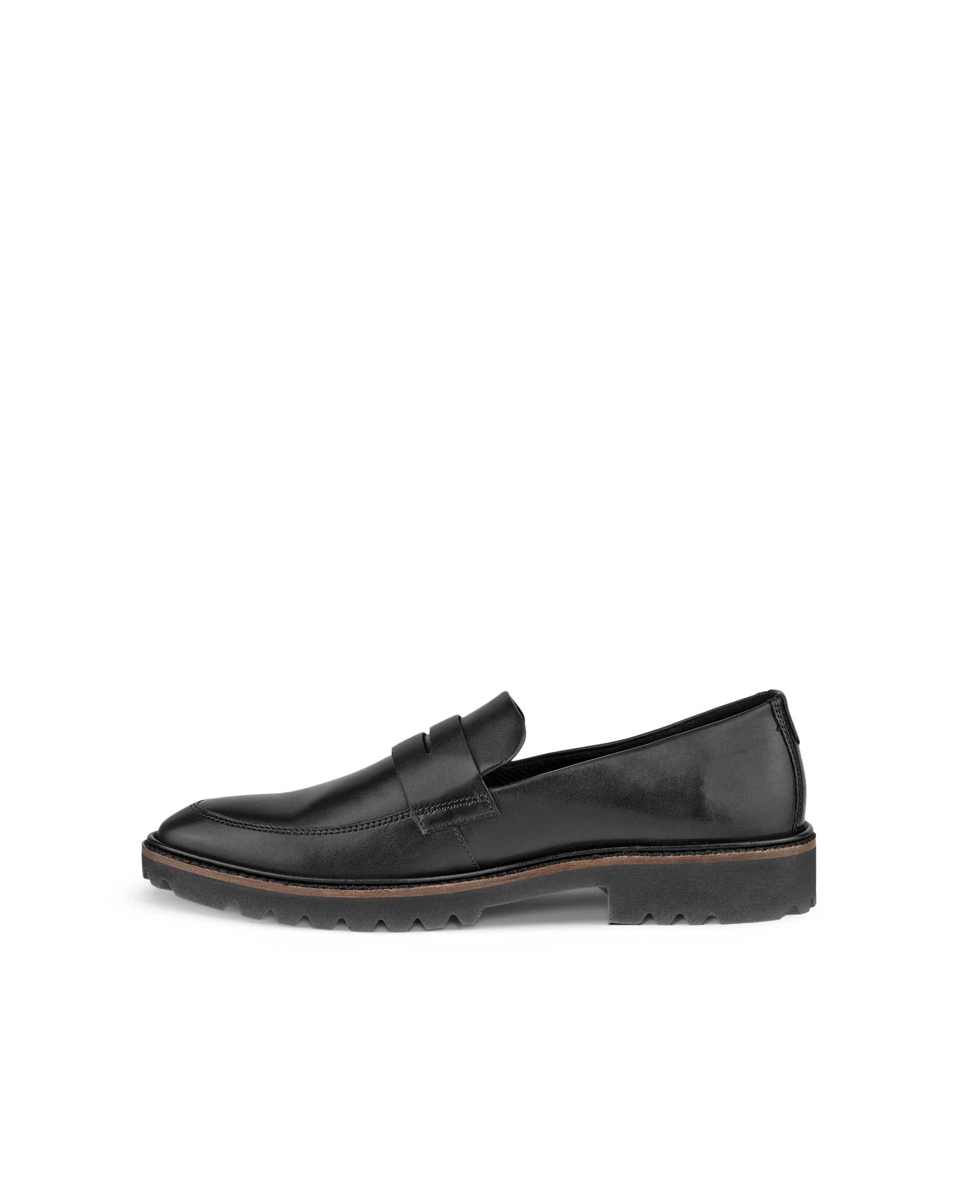 Women's ECCO® Modern Tailored Leather Loafer - Black - Outside