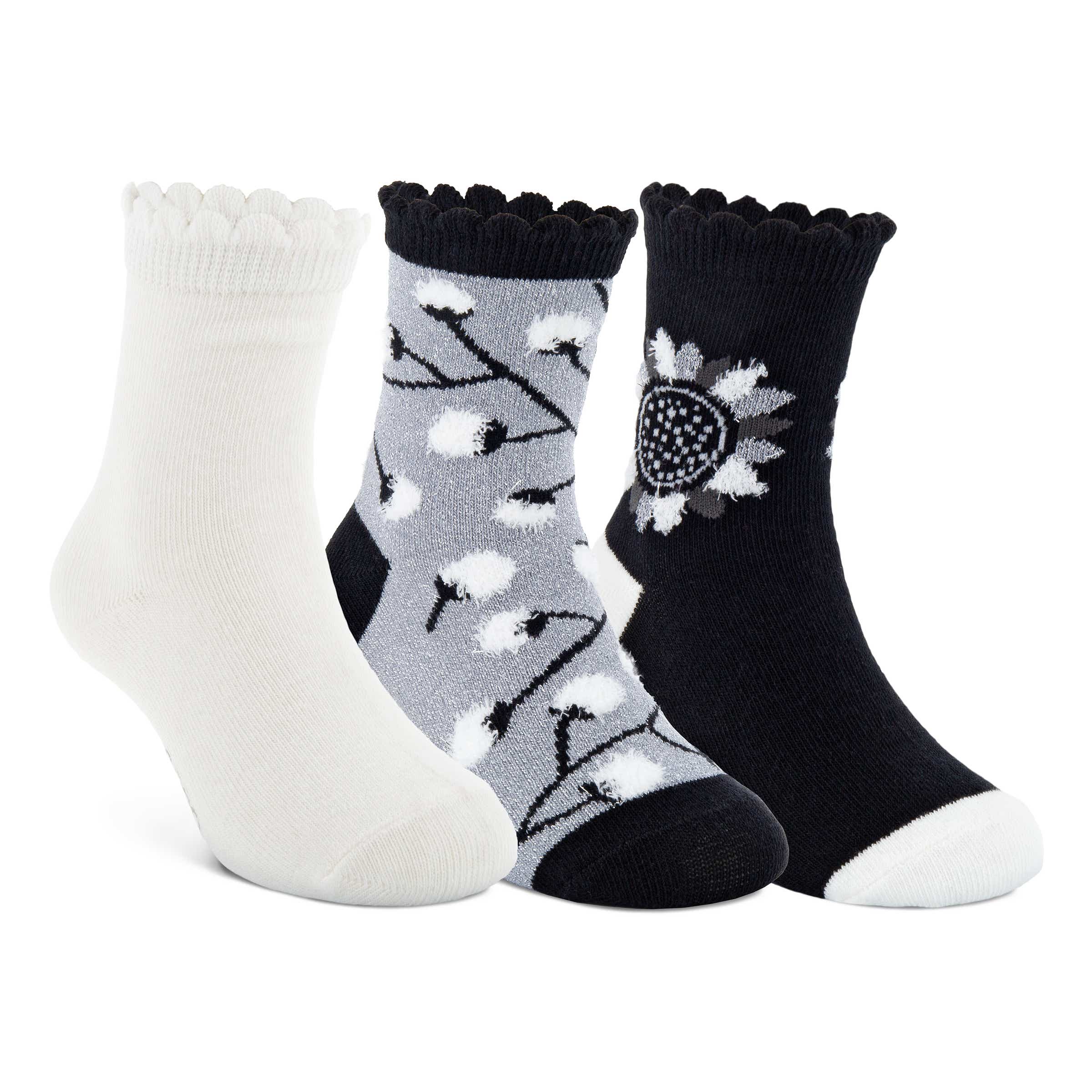 Women's ECCO® Play Mid-Cut Socks (3-Pack) - Black - Main