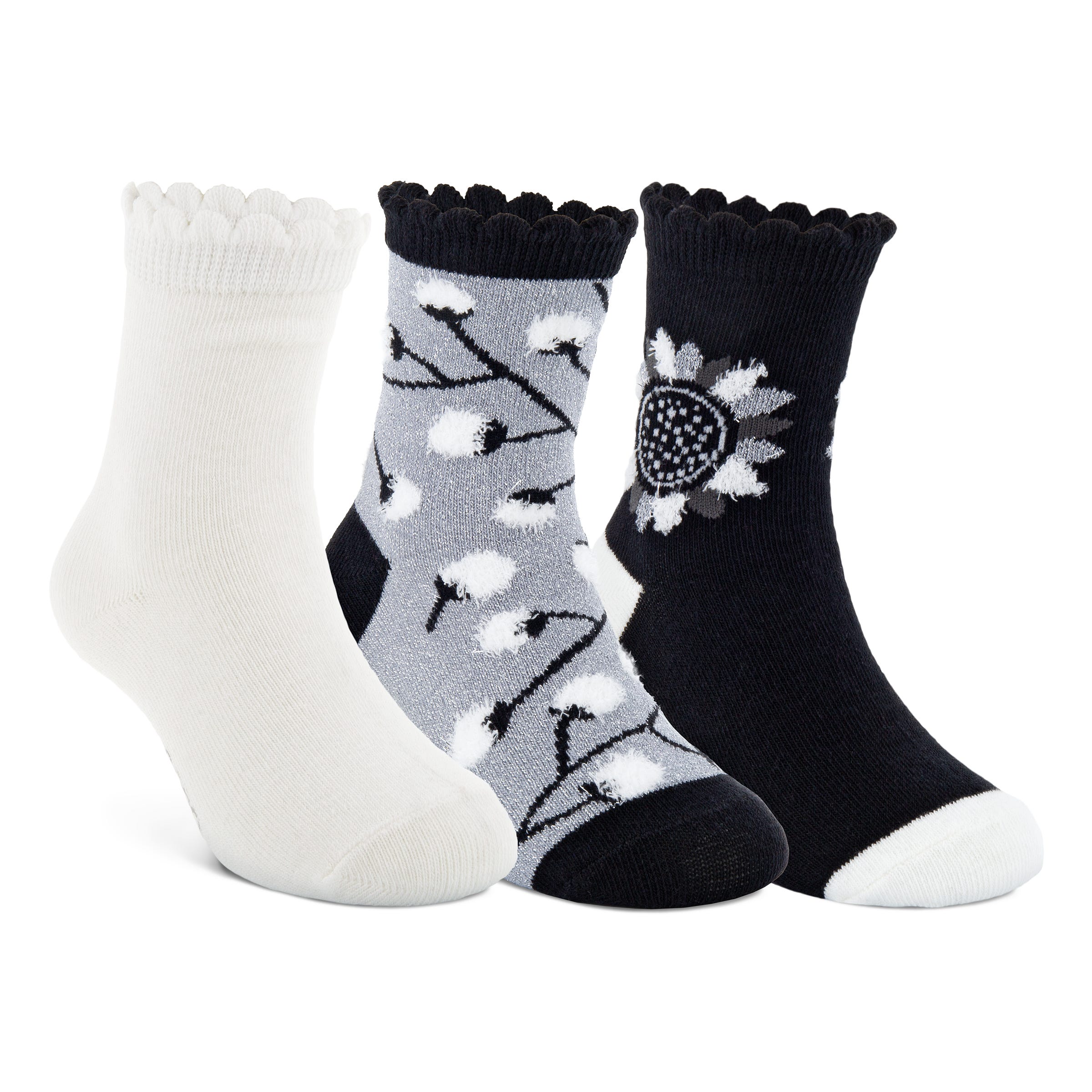 Women's ECCO® Play Mid-Cut Socks (3-Pack) - Black - Main