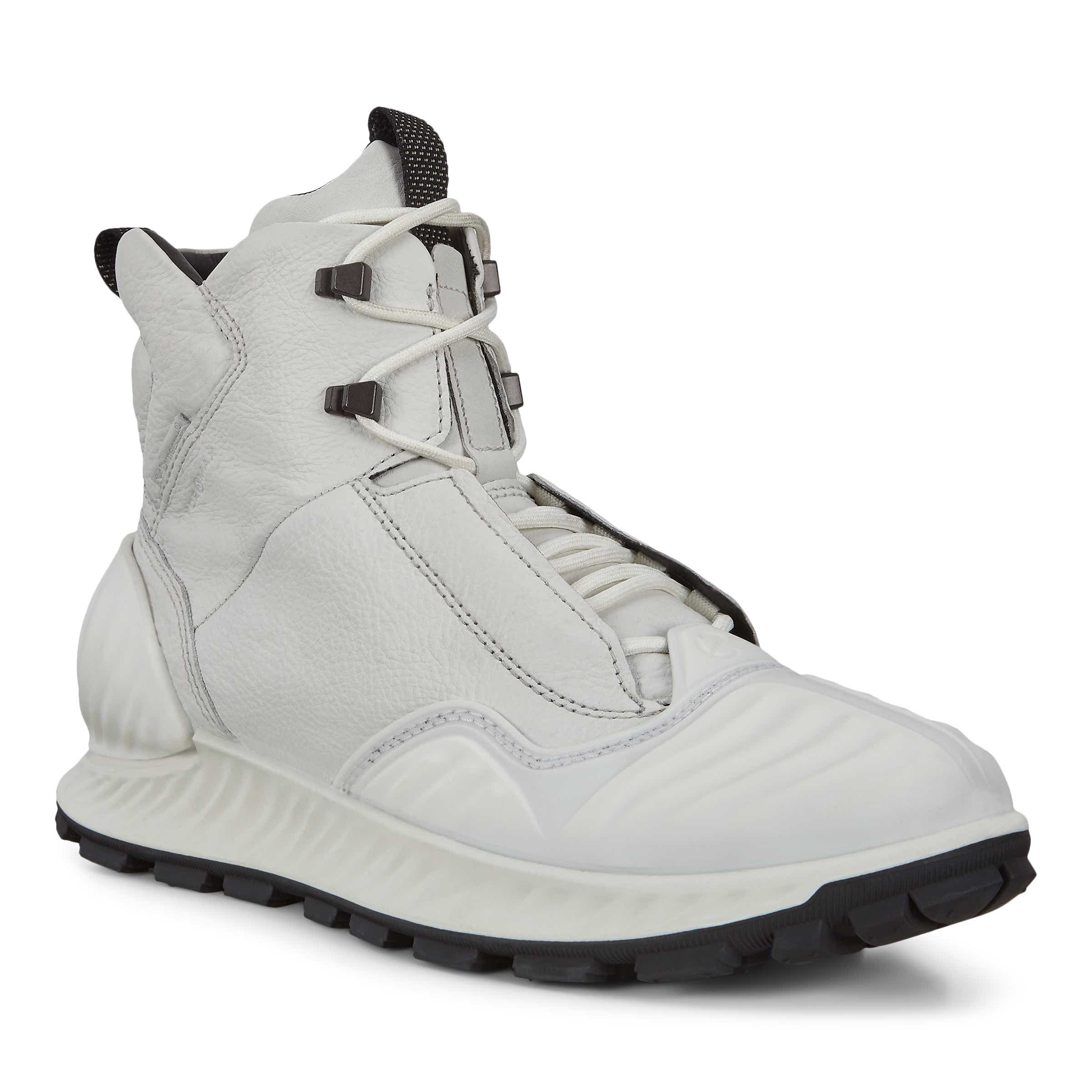 Men's ECCO® Exostrike Leather Mid-Cut Waterproof Outdoor Boot - White - Main