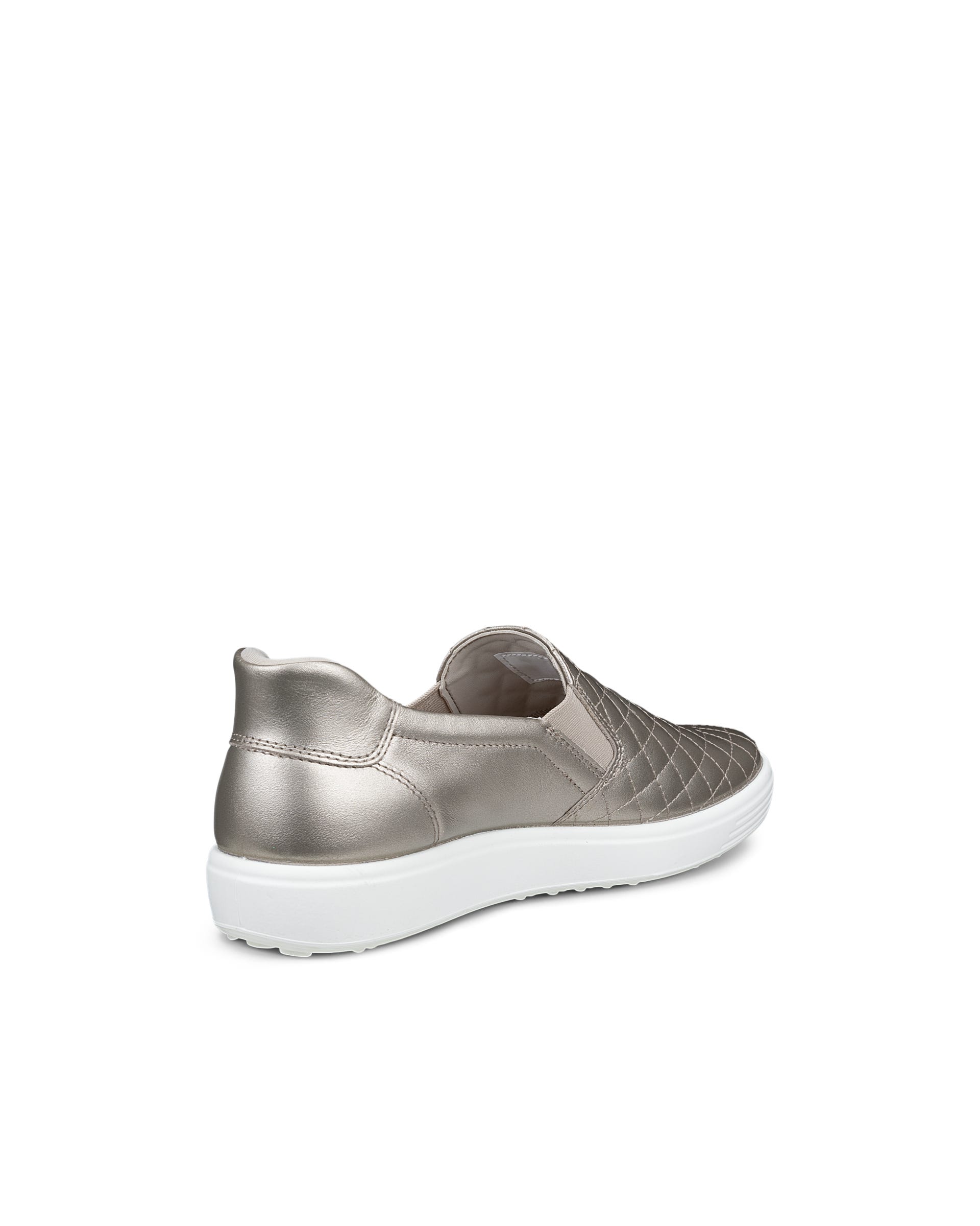 Women's ECCO® Soft 7 Leather Slip-On Shoe - Beige - Back