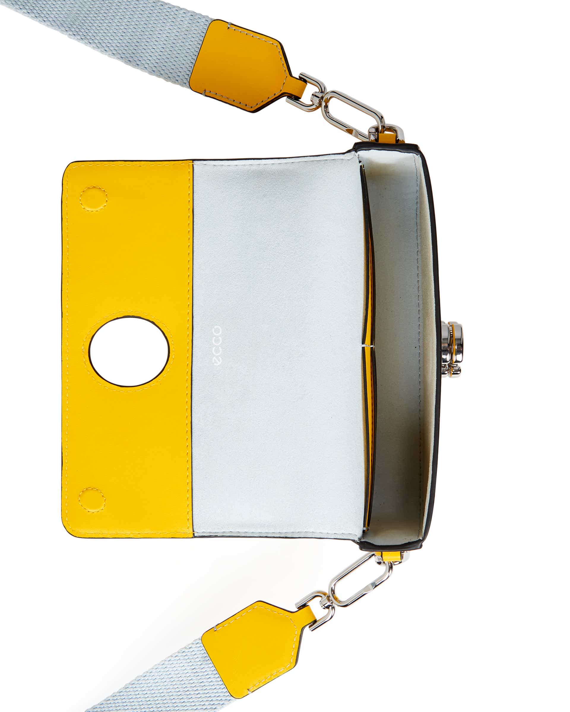 Tele ショッパーバッグ イエロー バッグ 非売品 ECCO Pinch Small Lock Wave レザークロスボディバッグ | イエロー