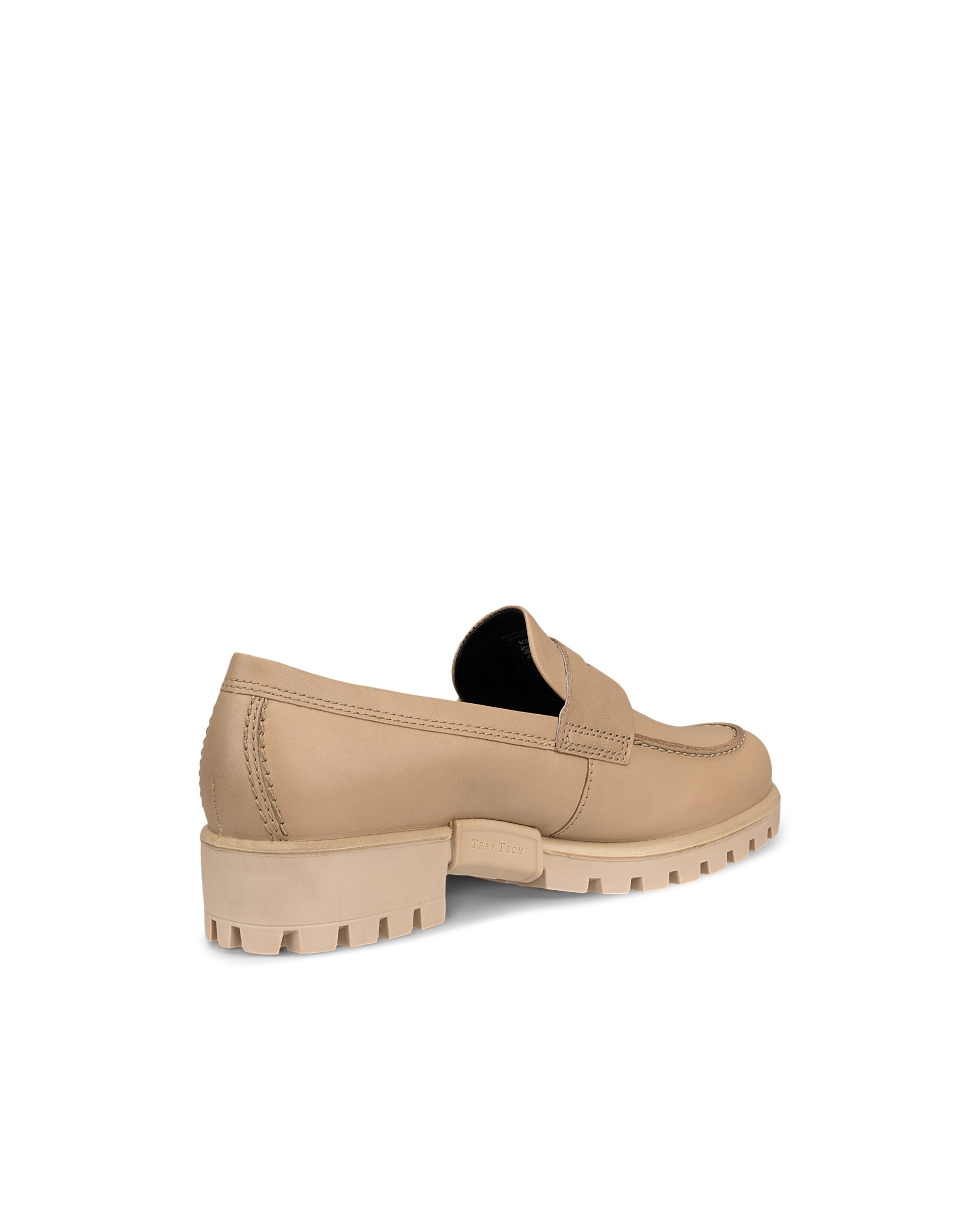 Women's ECCO® Modtray Leather Loafer - Beige - Back