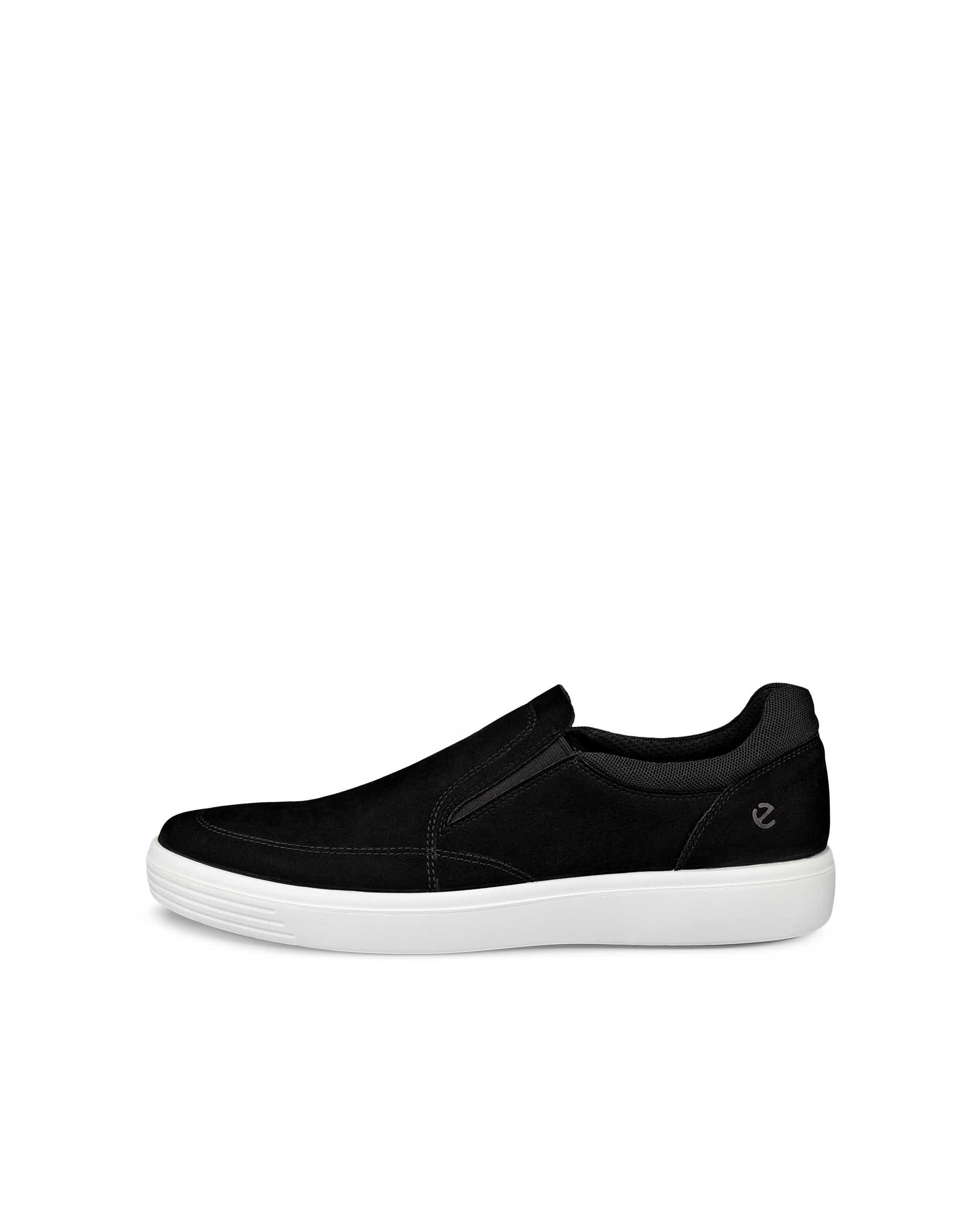ECCO® CLASSIC SNEAKER chaussures sans lacet en nubuck pour homme - Noir - Outside