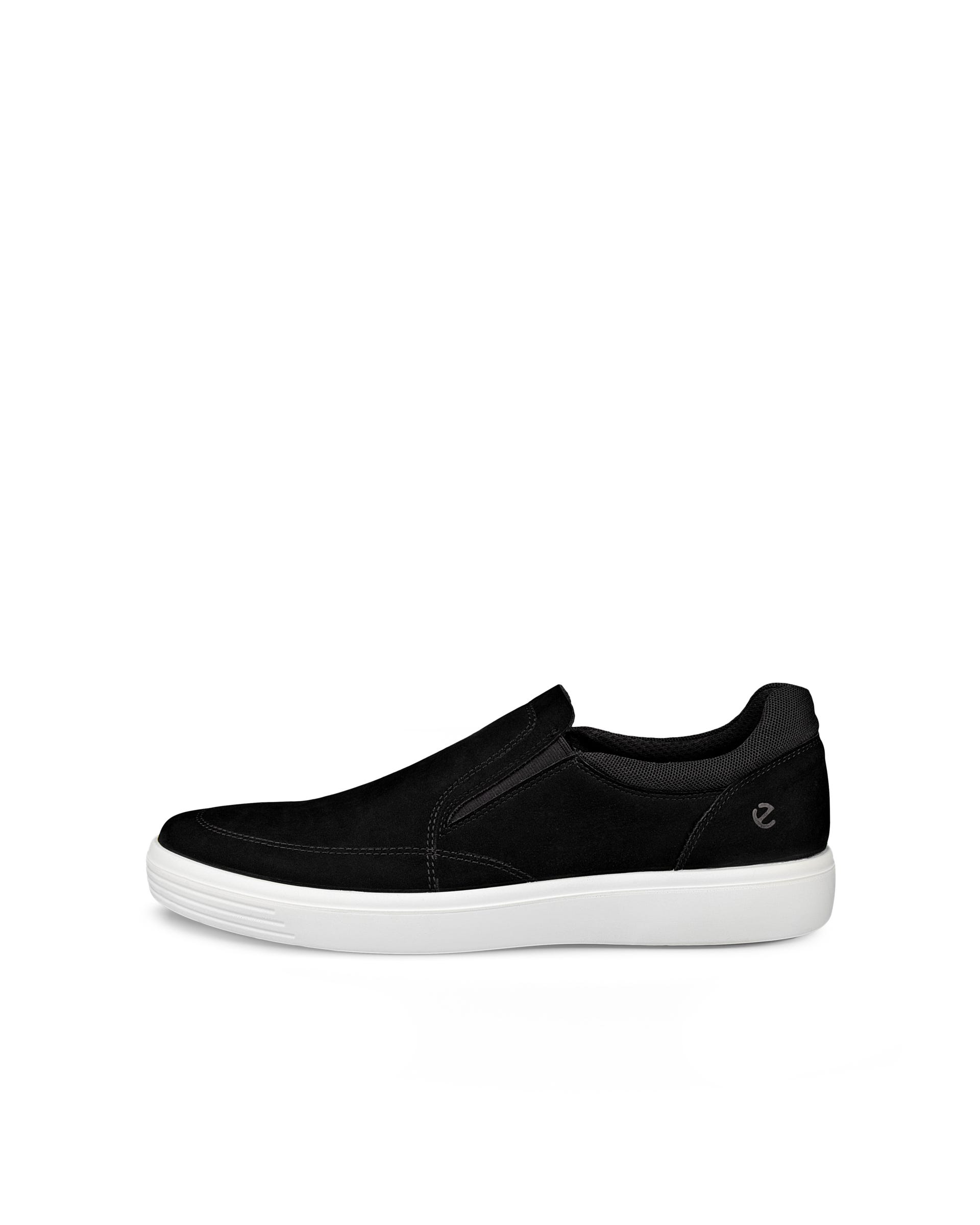 ECCO® CLASSIC SNEAKER chaussures sans lacet en nubuck pour homme - Noir - Outside
