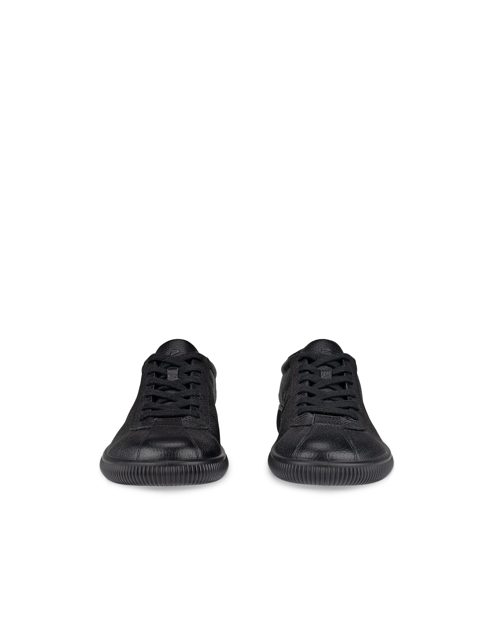Men's ECCO® Soft Zero Leather Sneaker - Black - Front pair