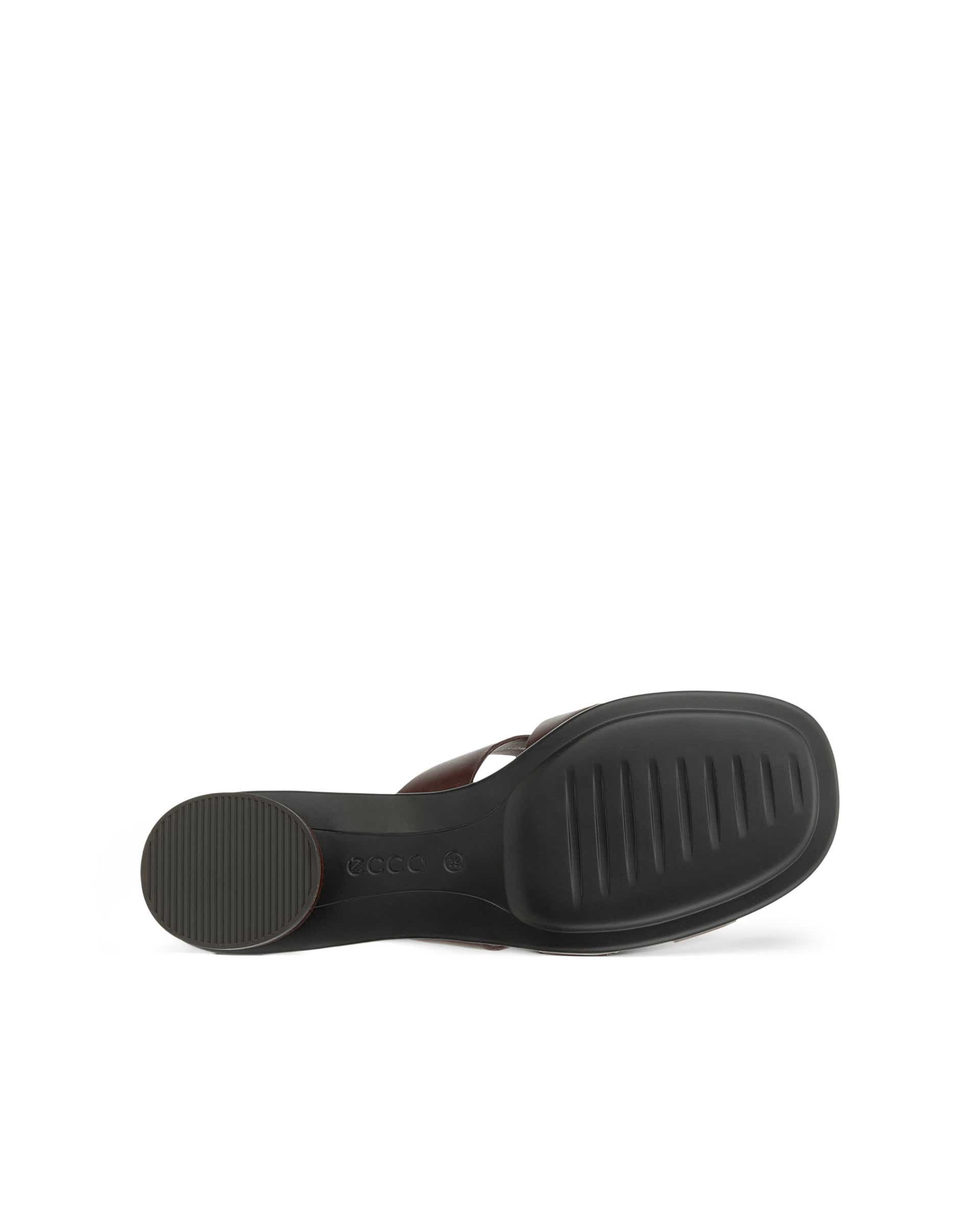 Dámské kožené pantofle s překříženým páskem ECCO® SCULPTED ALBA 25 - Hnědá - Sole