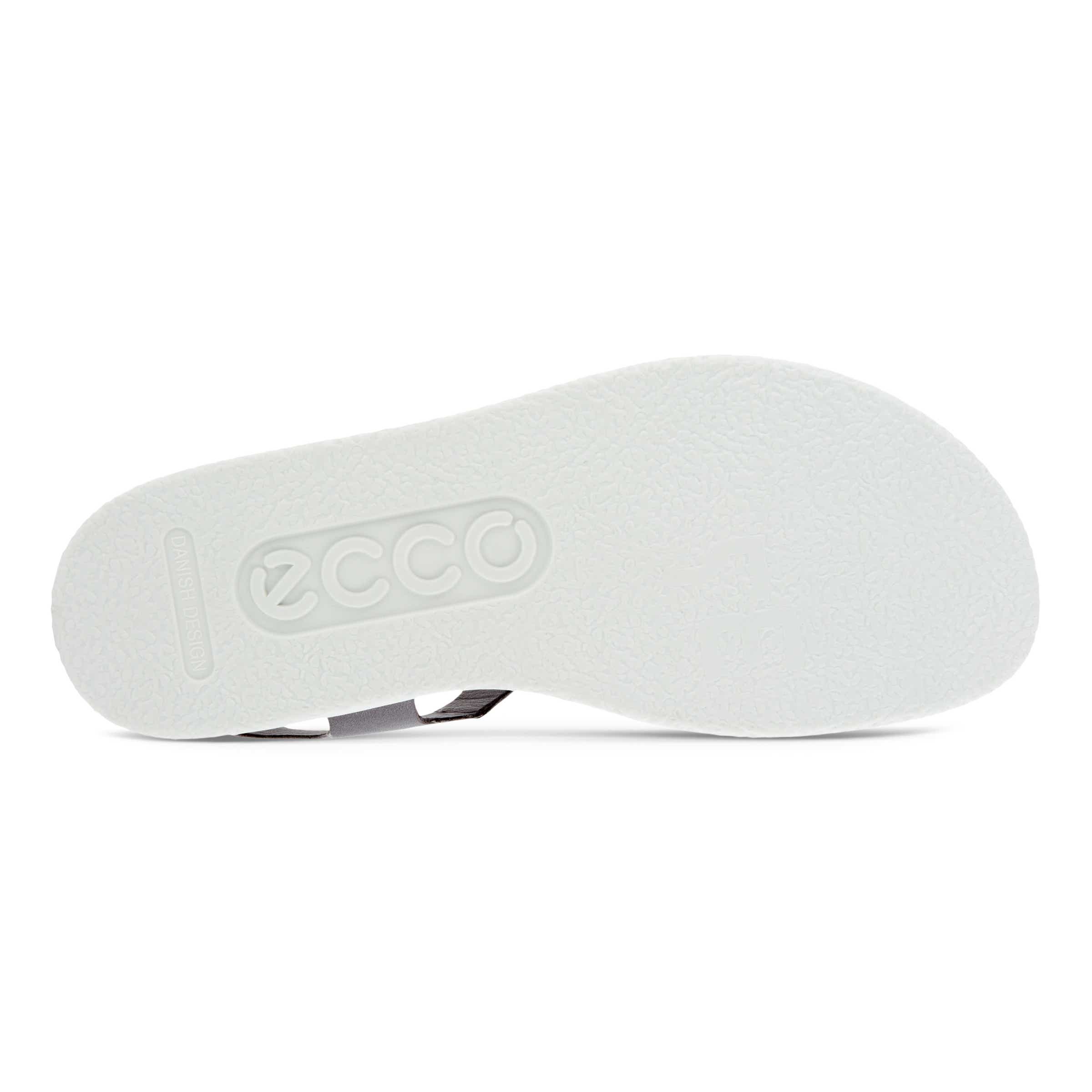 ecco ウィメンズ レザーフラットサンダル Tストラップ ベルクロ 36 ECCO Flowt ウィメンズ レザーフラットサンダル | グレー