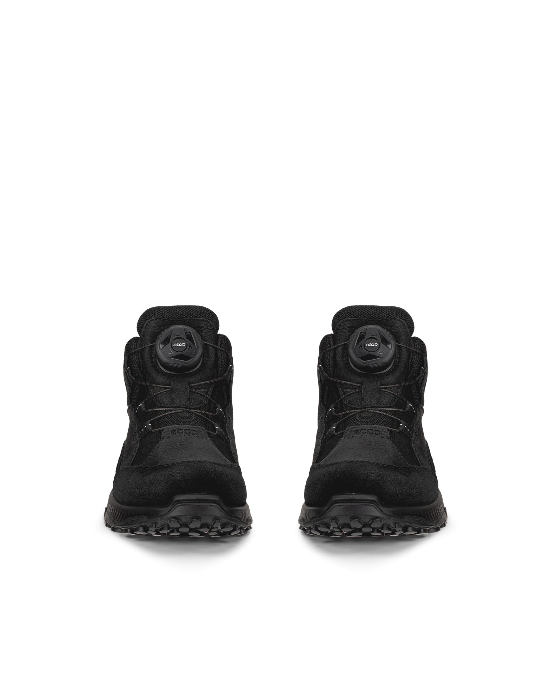 Kids' ECCO® RECEPTOR XP K Nubuck Waterproof Mid-Cut Outdoor Boot - Black - Outside