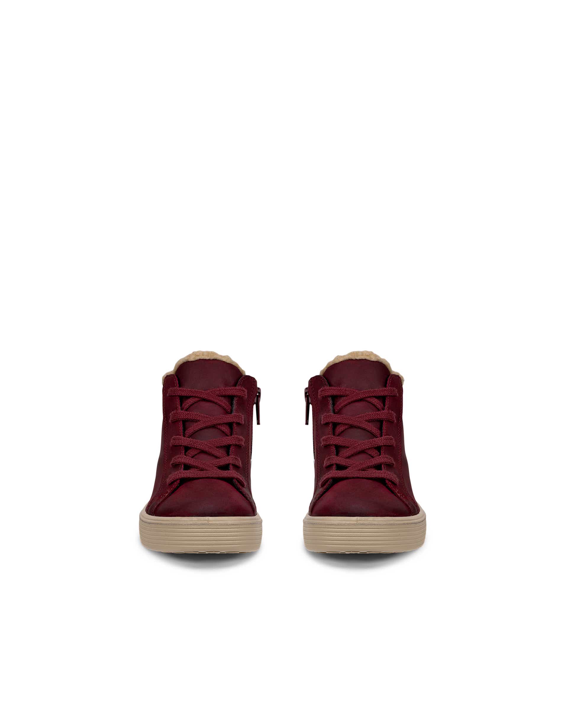 ECCO® SOFT 60 dječje vodootporne gležnjače od nubuka - Crvena - Front pair