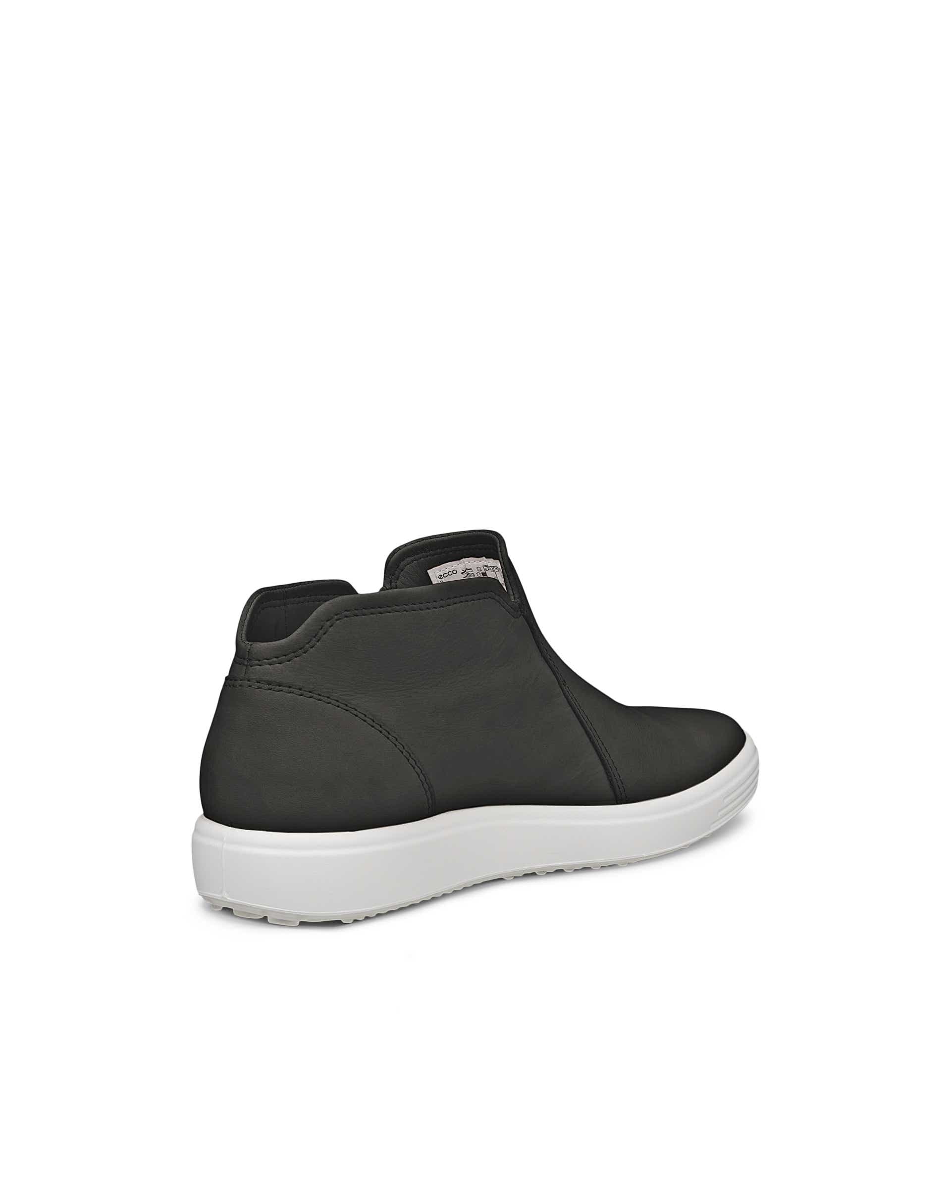 Women's ECCO® Soft 7 Nubuck Zip Bootie - Black - Back