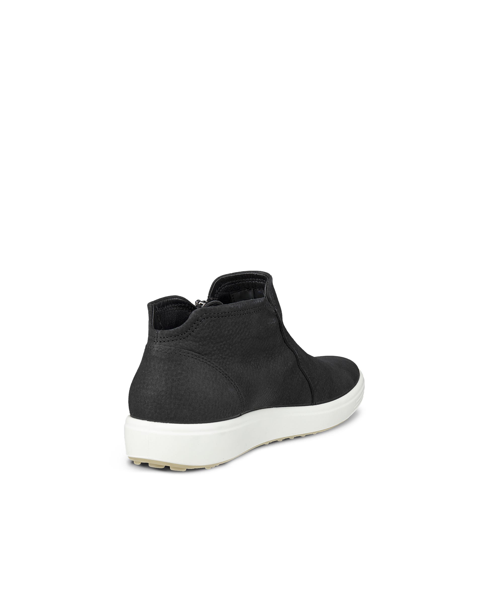 Women's ECCO® Soft 7 Nubuck Zip Bootie - Black - Back