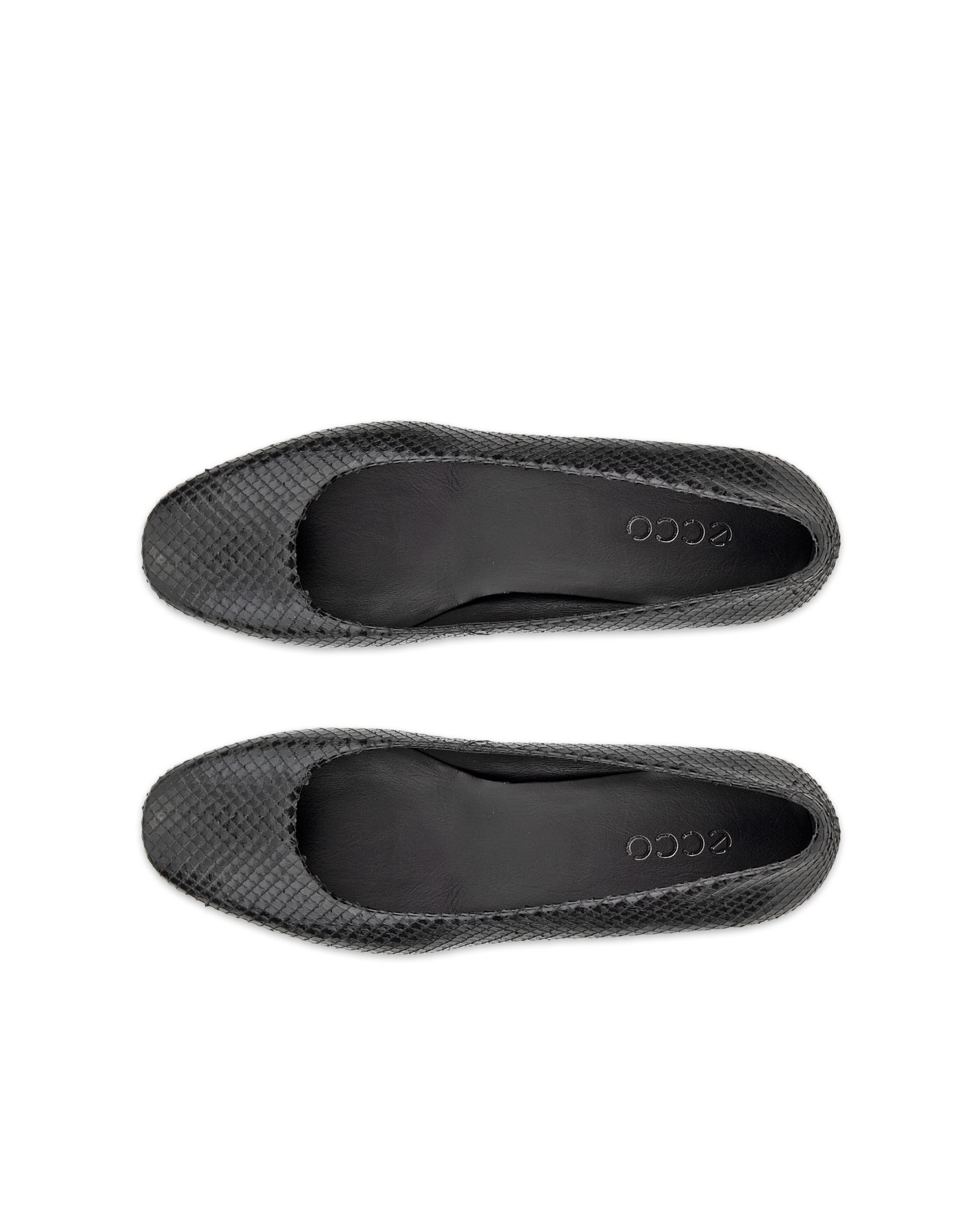 ECCO® LIVA 35 női vastag sarkú bőr körömcipő - Fekete - Top left pair