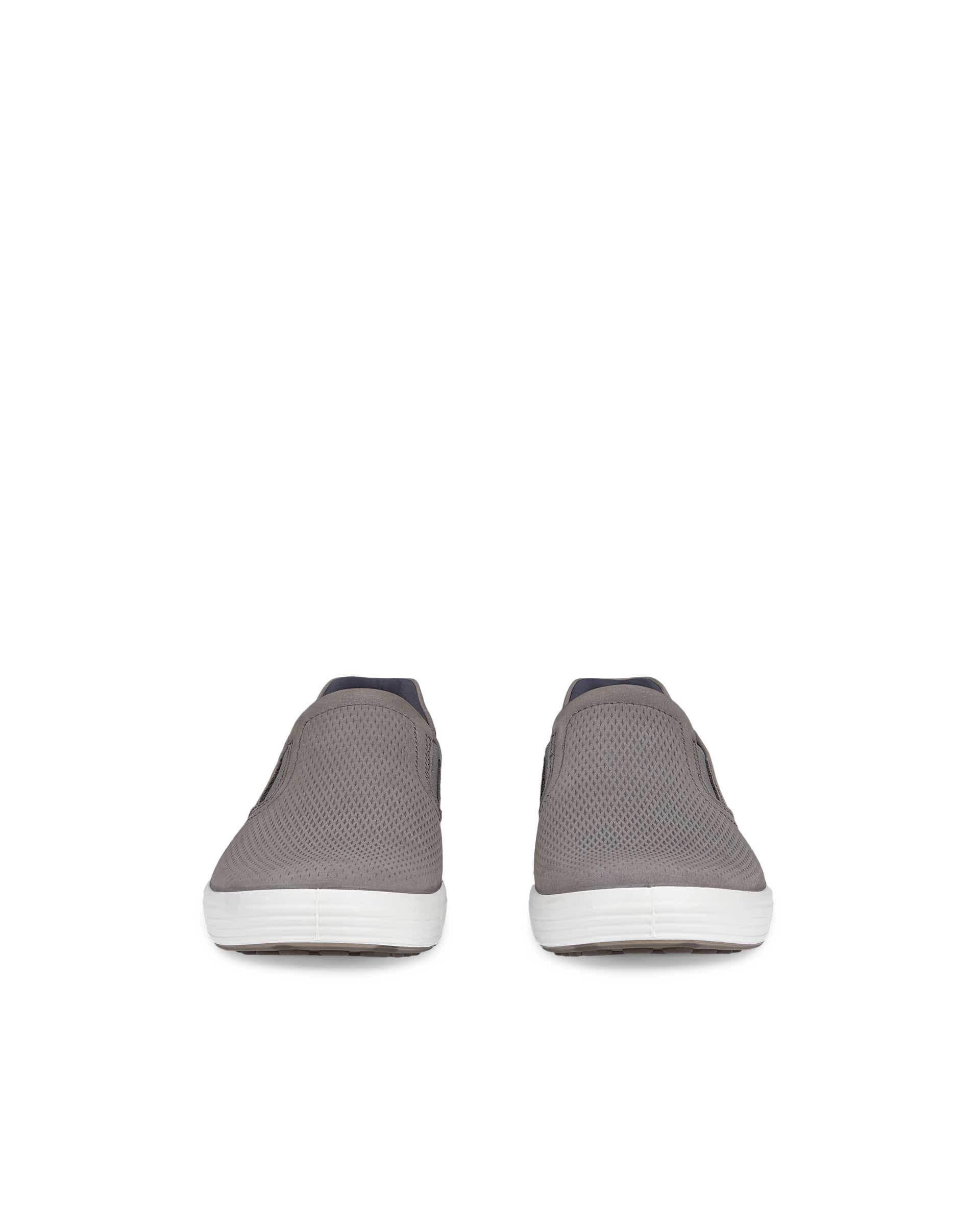 Men's ECCO® Soft 7 Nubuck Slip-In Shoe - Gray - Front pair