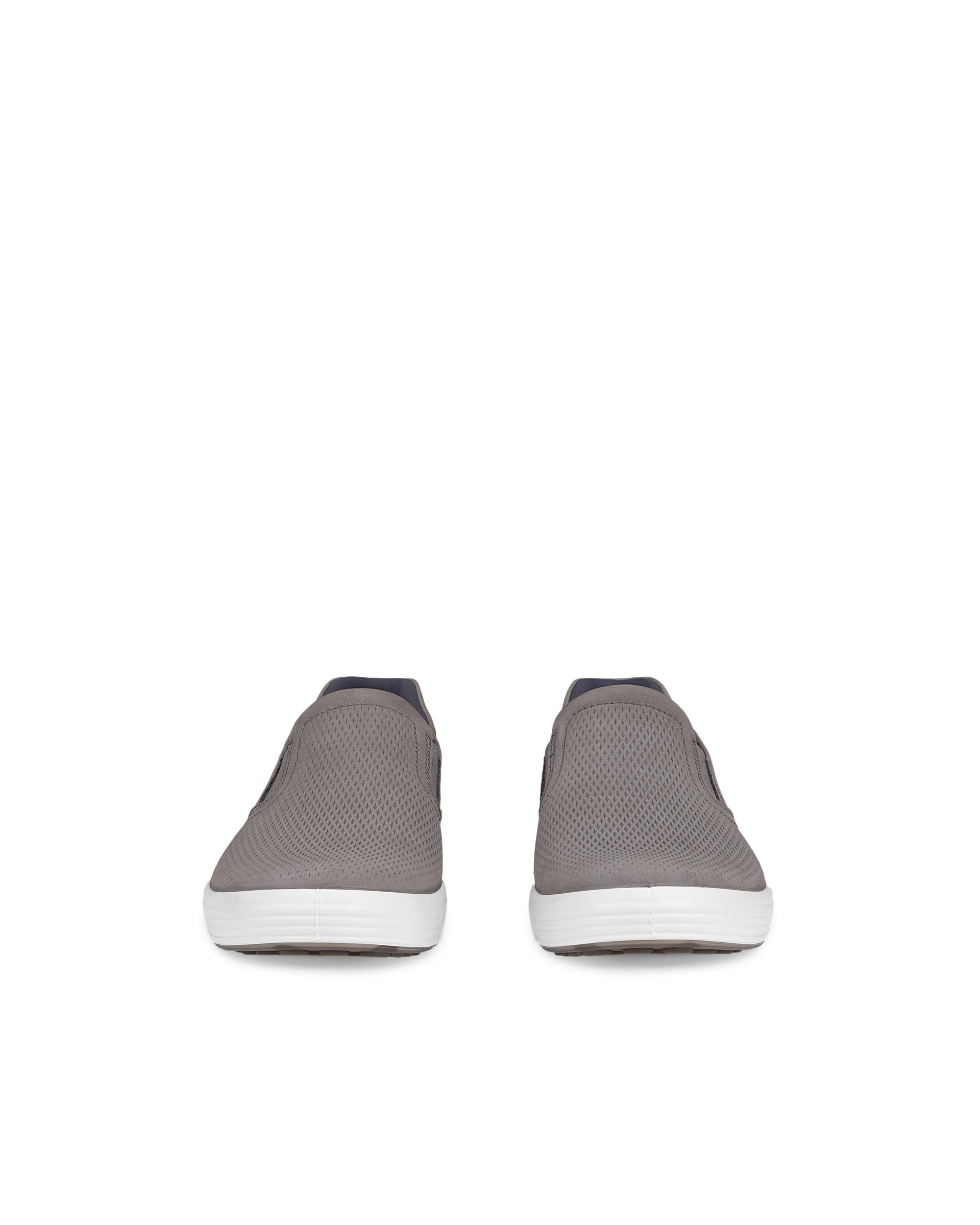 Men's ECCO® Soft 7 Nubuck Slip-In Shoe - Grey - Front pair