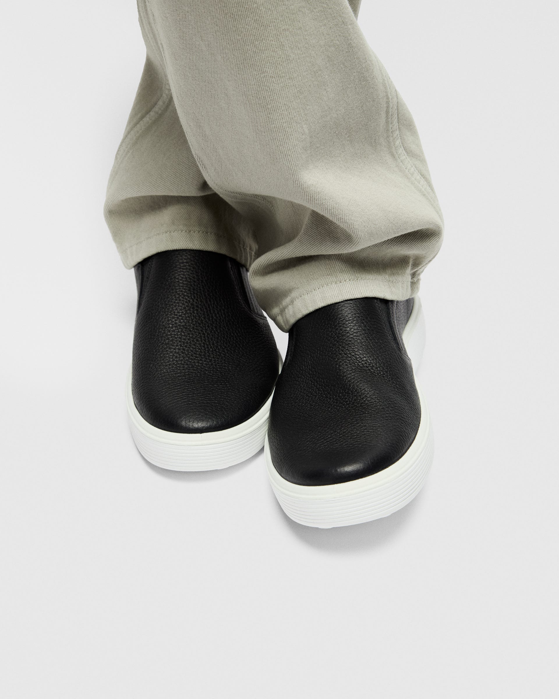 Men's ECCO® Soft 60 Leather Slip-On - Black - Lifestyle image-1