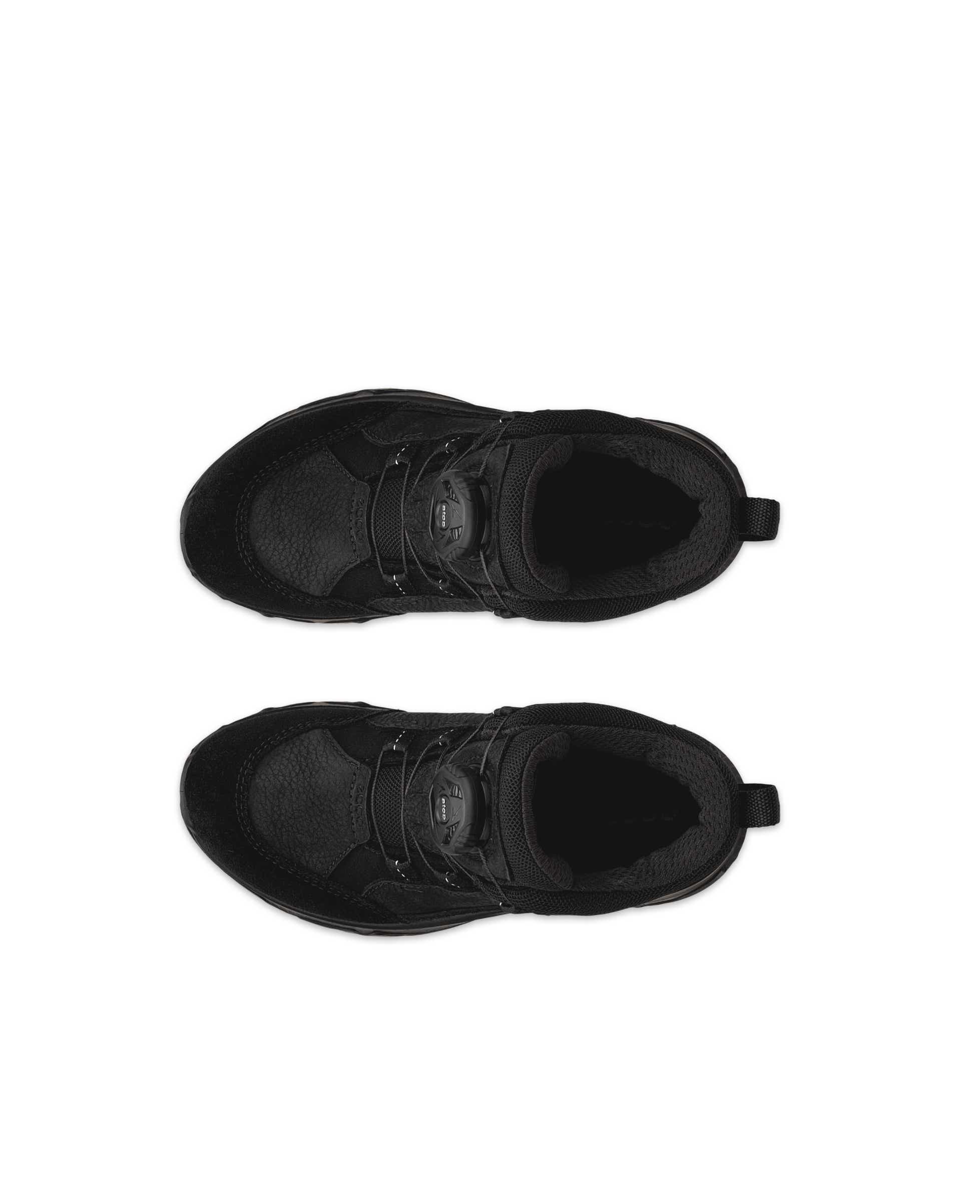 Kids' ECCO® RECEPTOR XP K Nubuck Waterproof Mid-Cut Outdoor Boot - Black - Top left pair