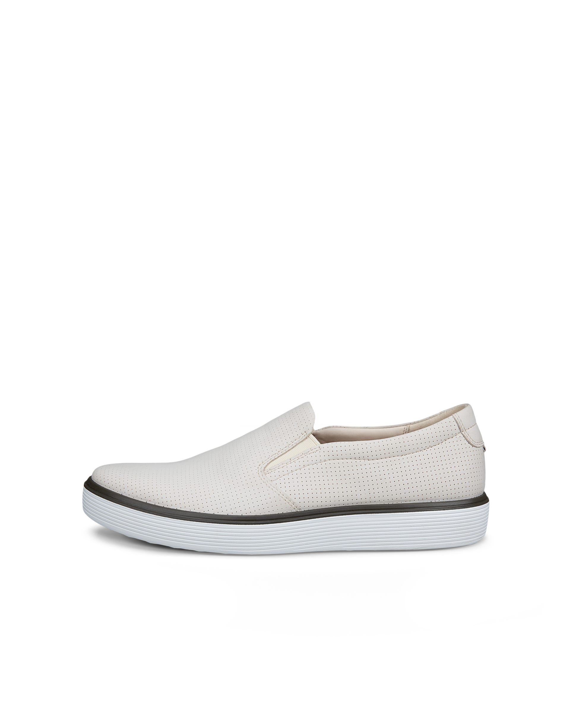 Men's ECCO® Soft 60 Nubuck Slip-On - Beige - Outside
