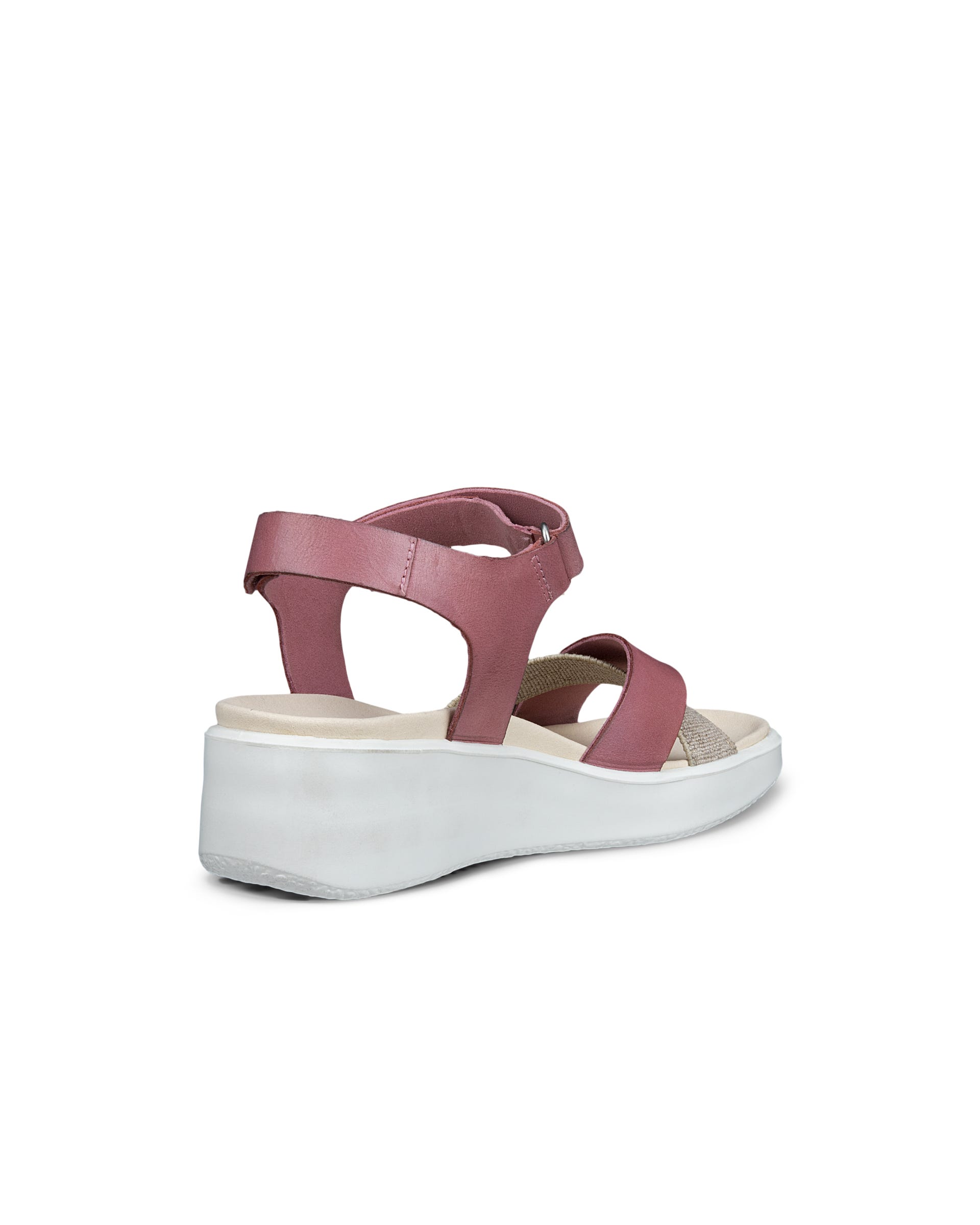 Women's ECCO® FLOWT WEDGE LX Leather Wedge Sandal - Pink - Back