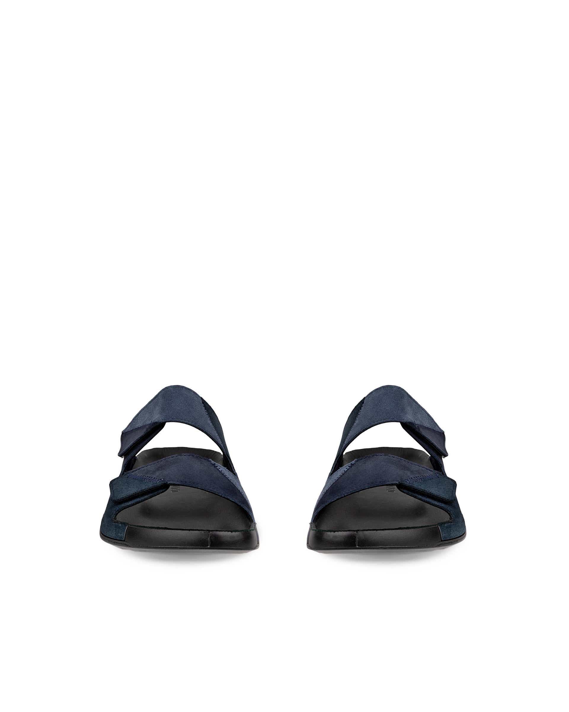ECCO Cozmo Upcycle Slide メンズ レザー2ストラップサンダル - ブルー - Front pair