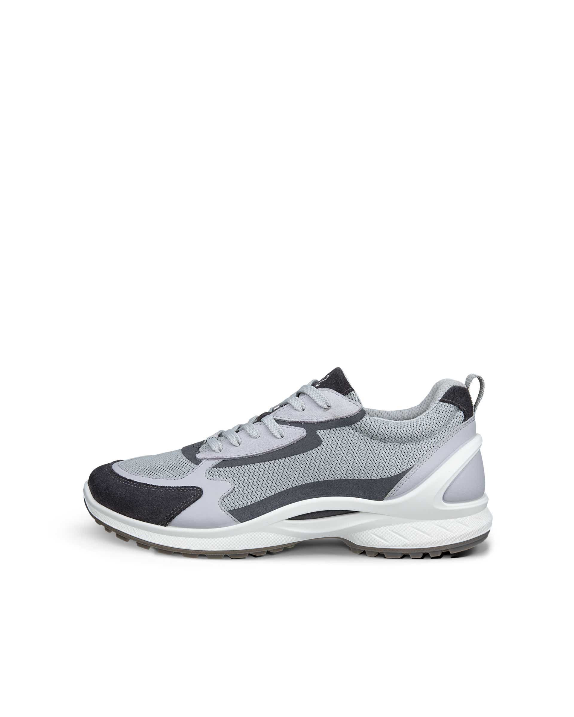 Men's ECCO® BIOM ENERGI Leather & Textile Trainer - Grey - Outside
