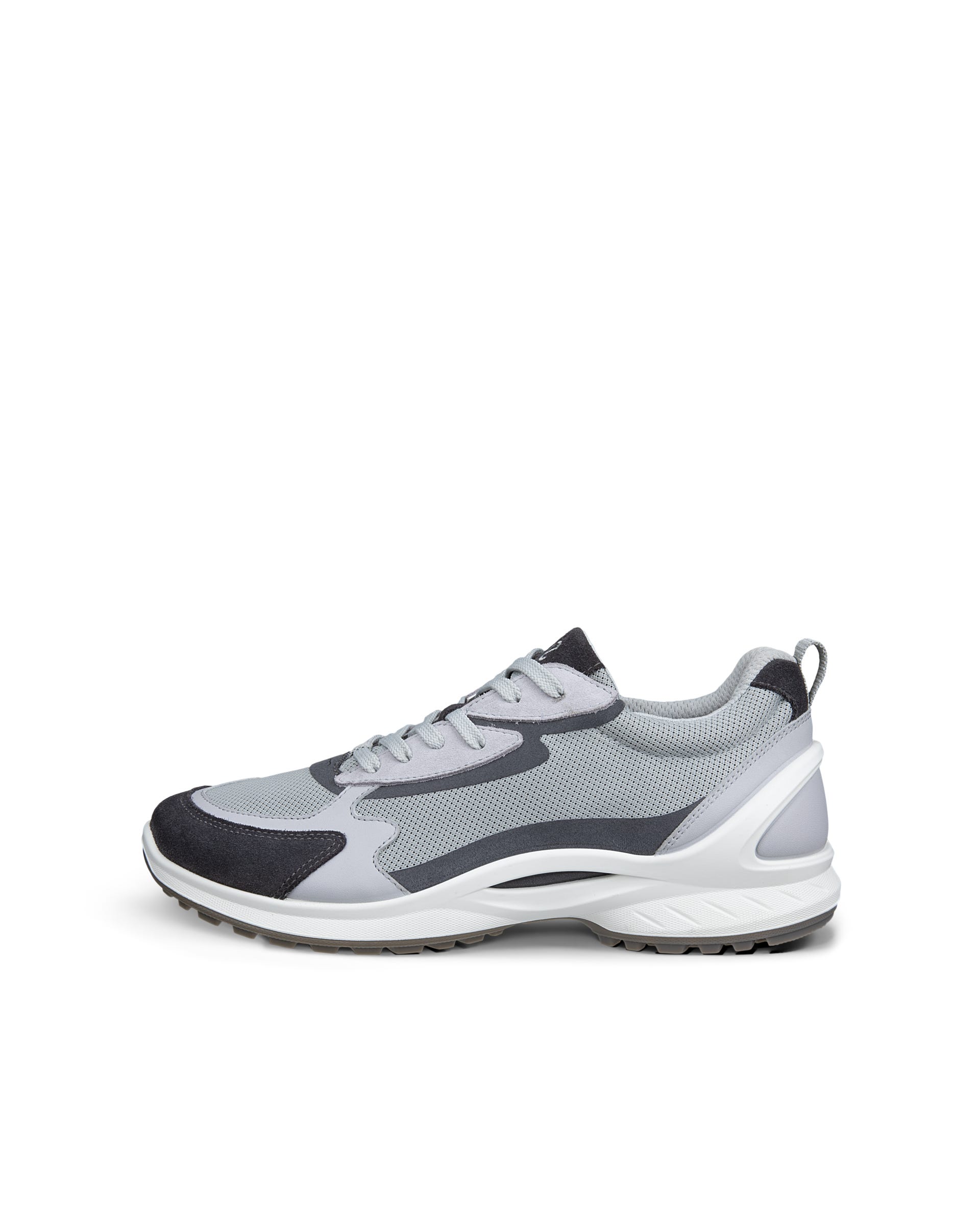 Men's ECCO® BIOM ENERGI Leather & Textile Trainer - Grey - Outside