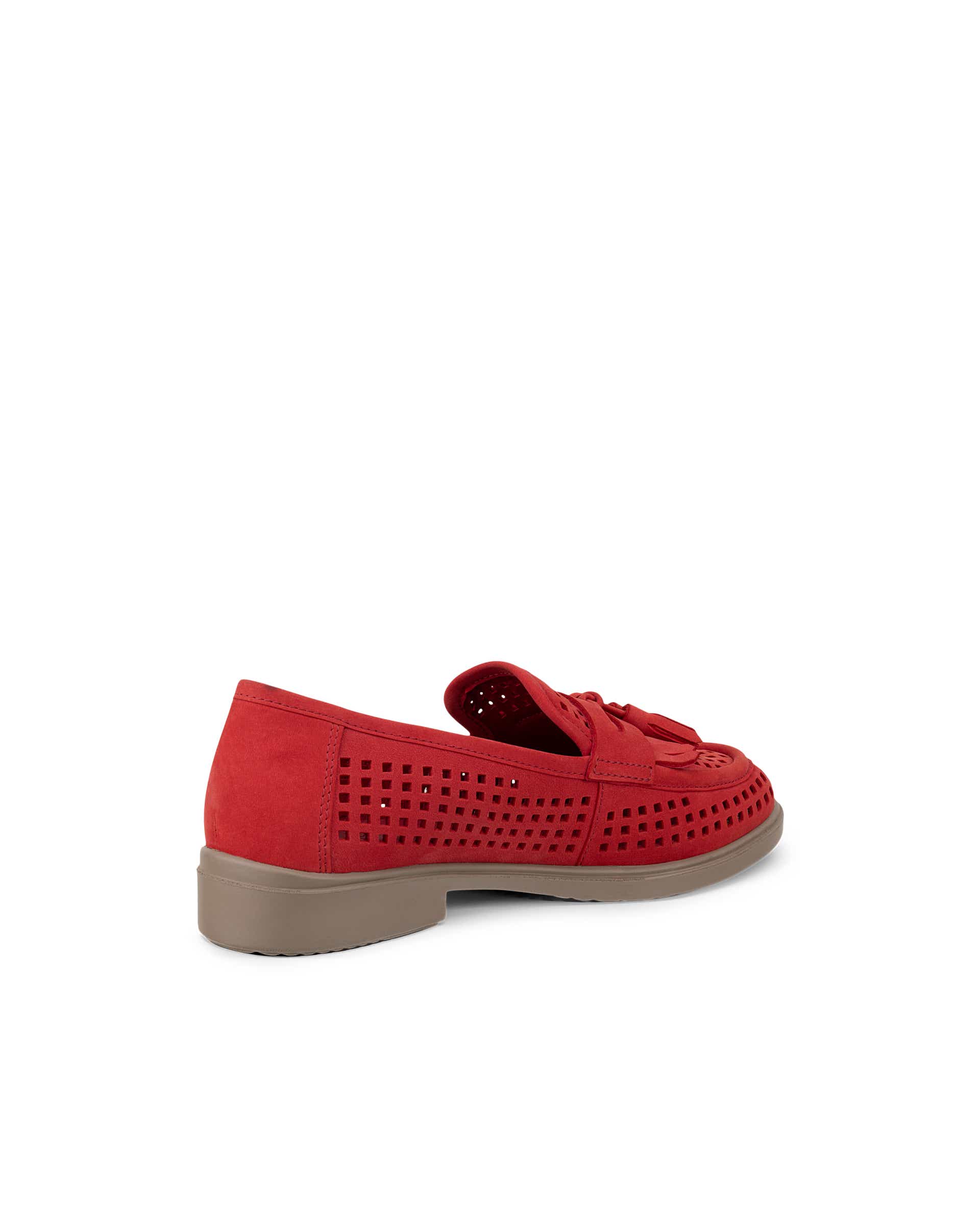Women's ECCO® Dress Classic 15 Nubuck Loafer - Red - Back