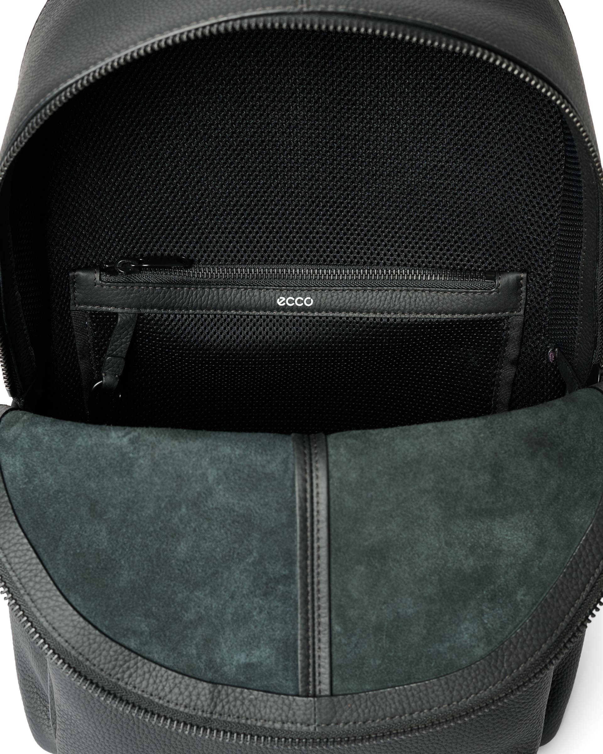 ECCO® Round Pack sac à dos en cuir - Noir - Inside