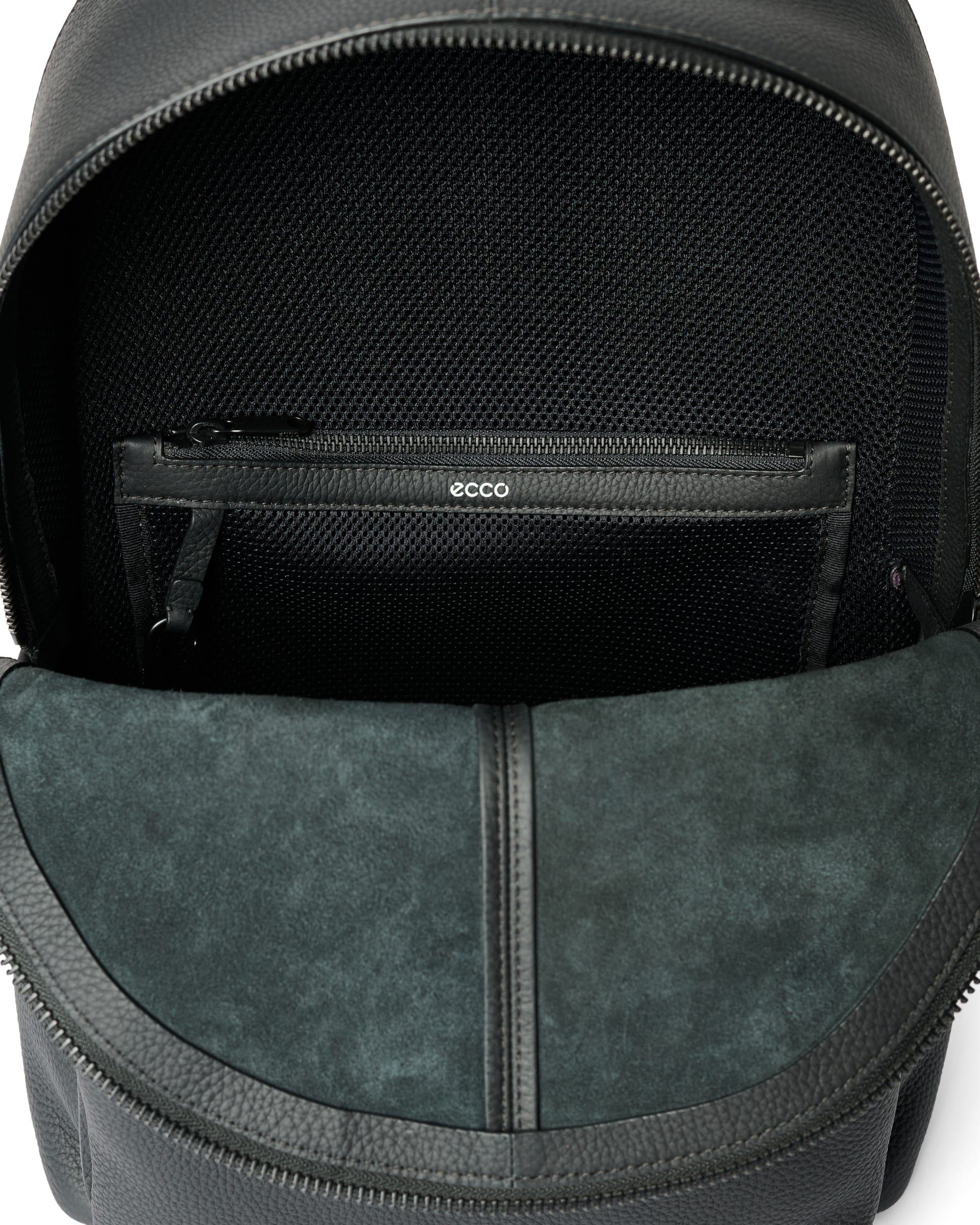 ECCO® Round Pack sac à dos en cuir - Noir - Inside