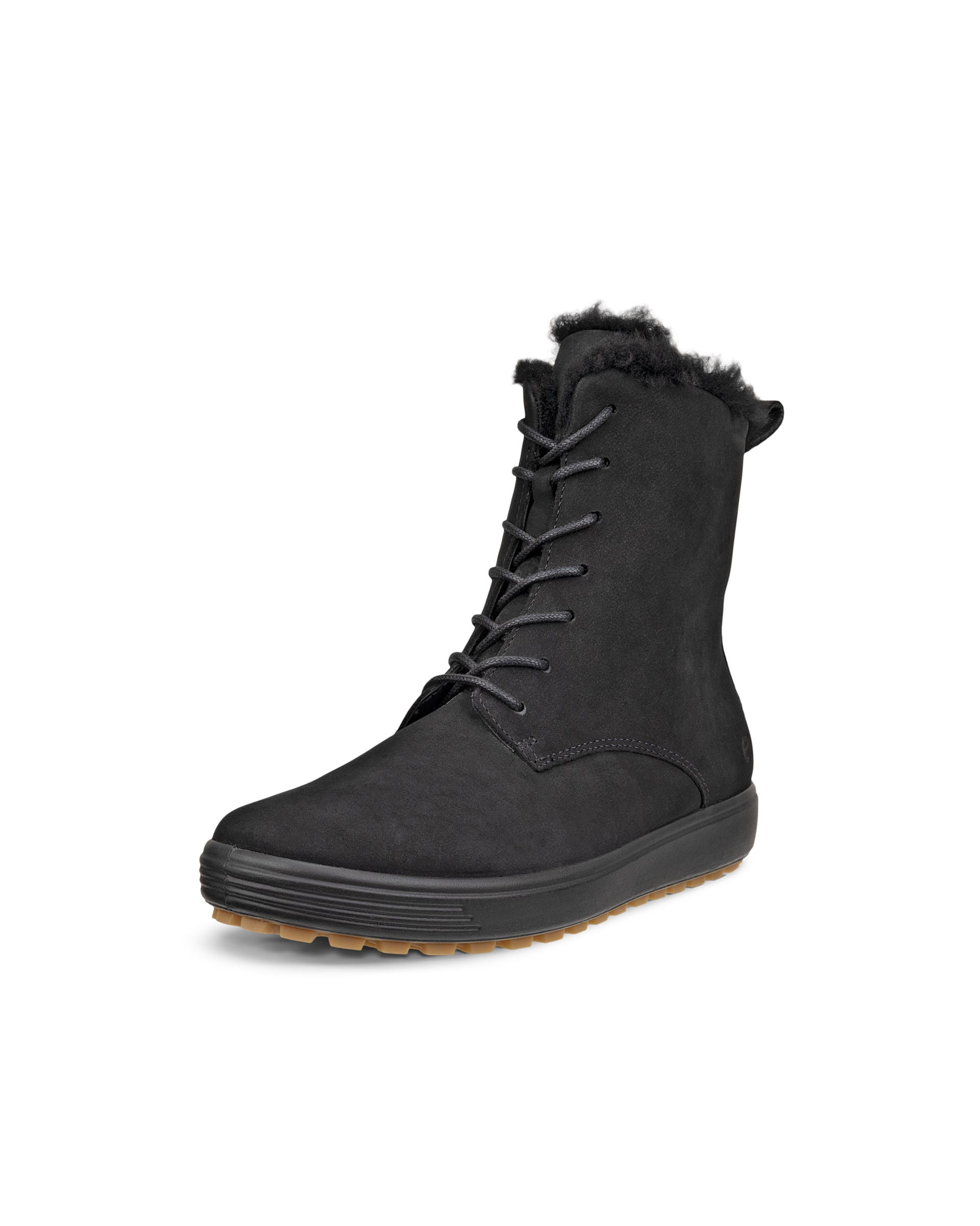 Women's ECCO® SOFT 7 TRED Nubuck Mid-Cut Boot - Black - Outside
