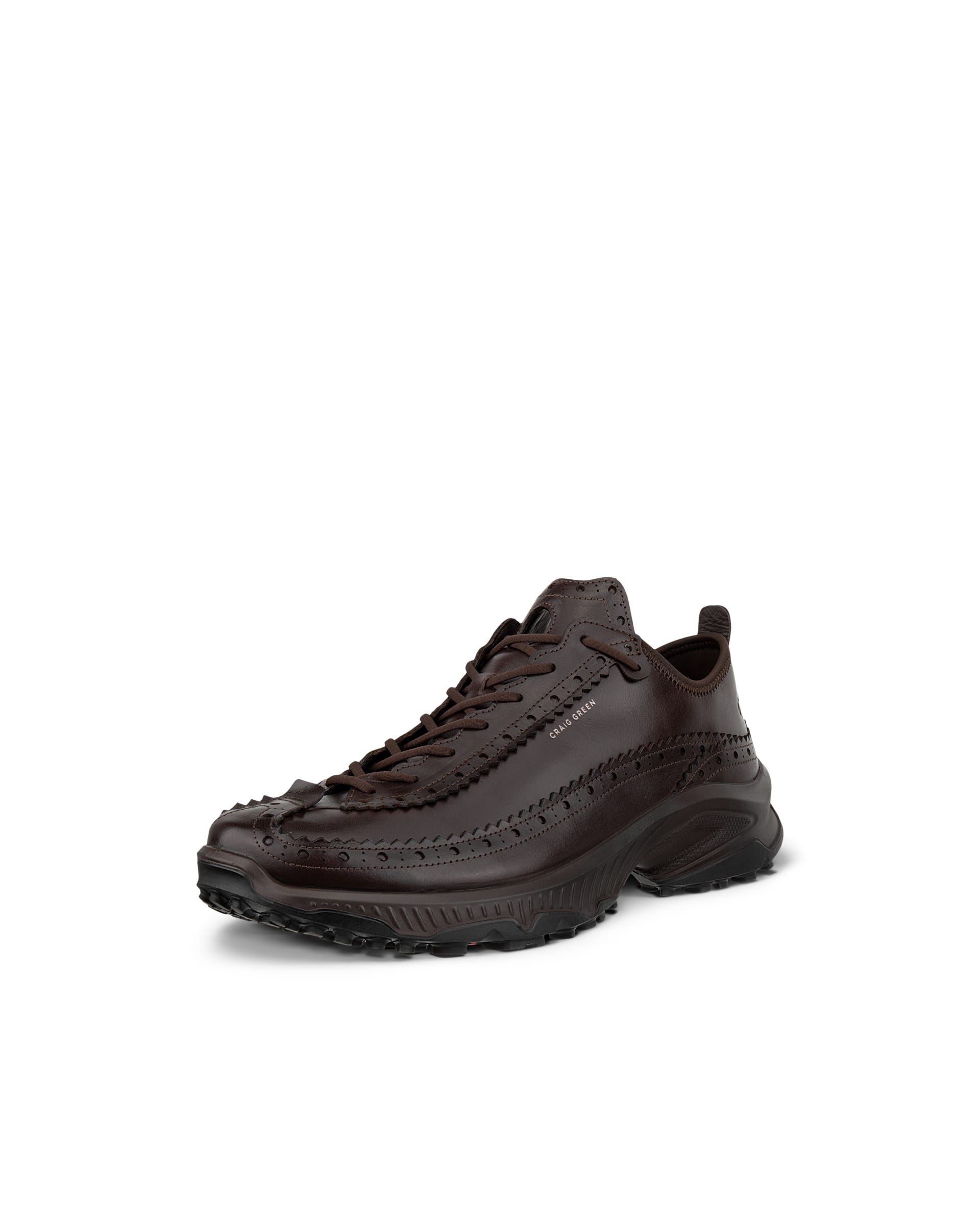 Men's ECCO® RECEPTOR XP Leather Platform Trainer - Brown - Outside