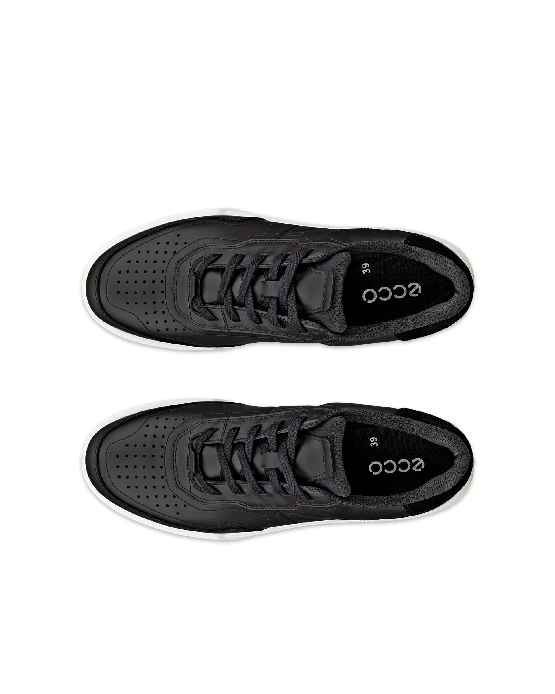 ECCO STREET COURT WOMEN'S SNEAKER - Black - Top left pair