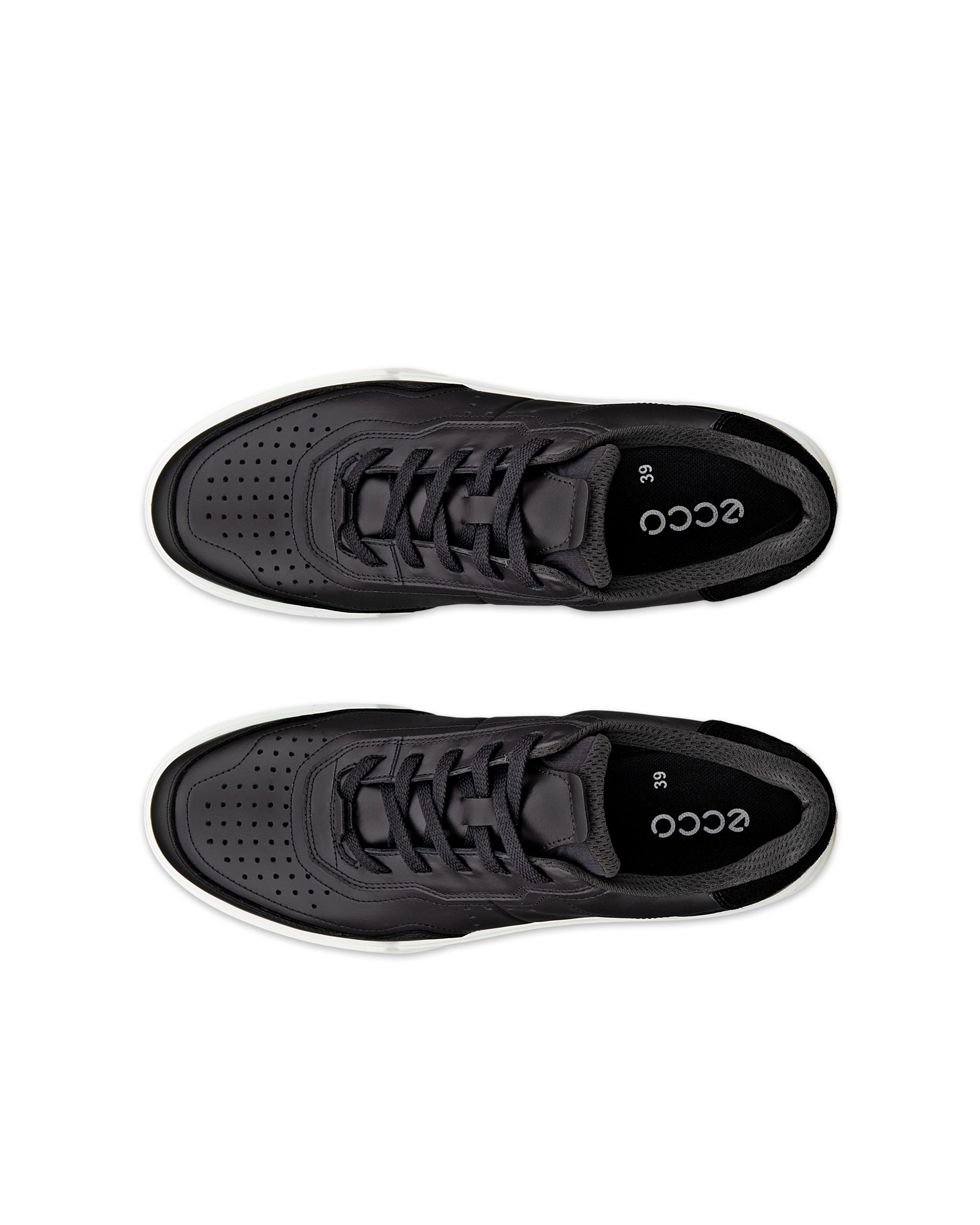 ECCO STREET COURT WOMEN'S SNEAKER - Black - Top left pair