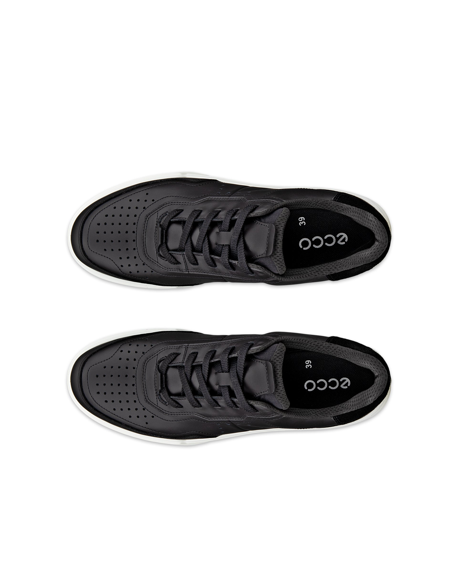 Dámske kožené tenisky ECCO® STREET COURT - Čierna - Top left pair