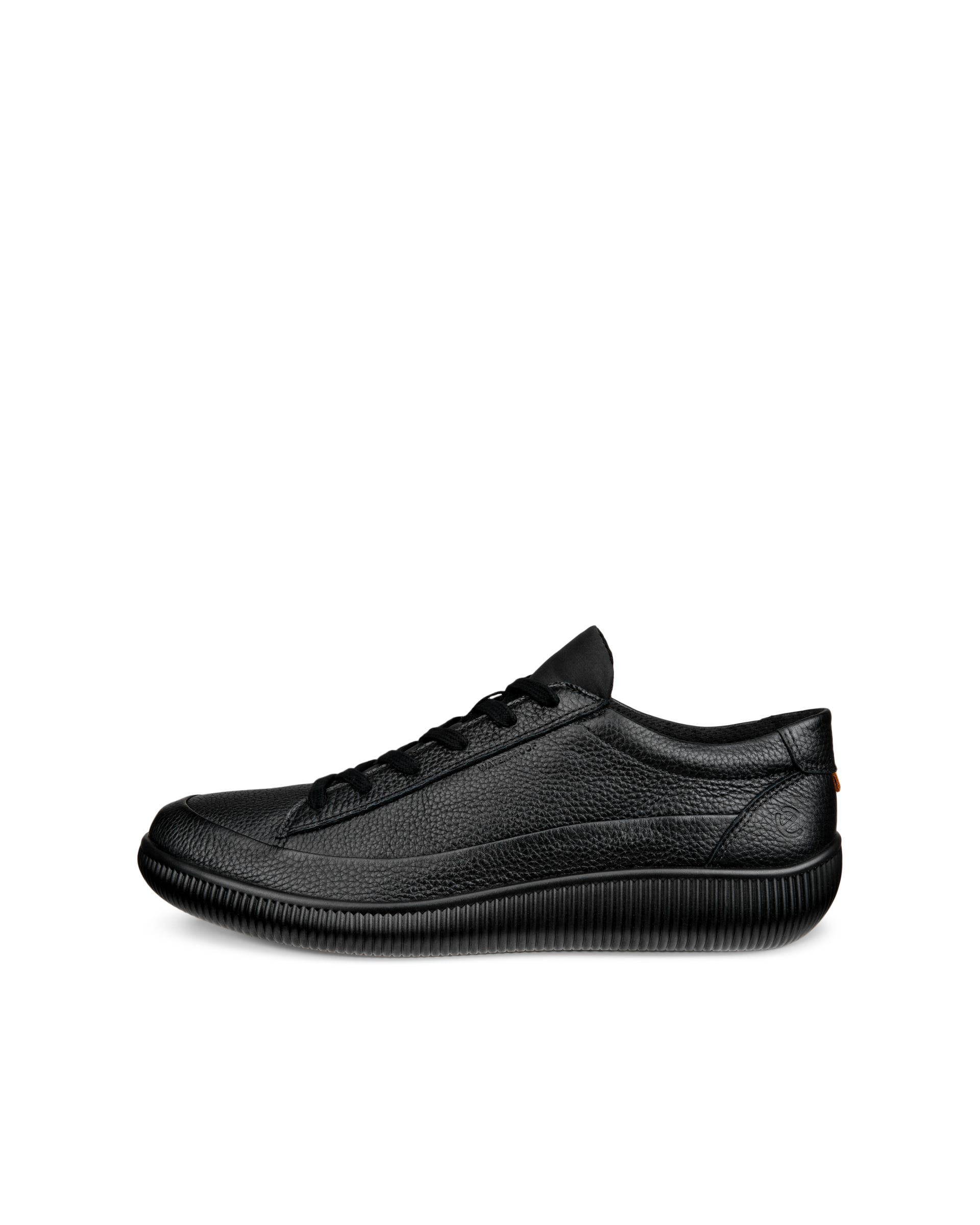 Męskie nubukowe sneakersy ECCO® SOFT ZERO - Czarny - Outside
