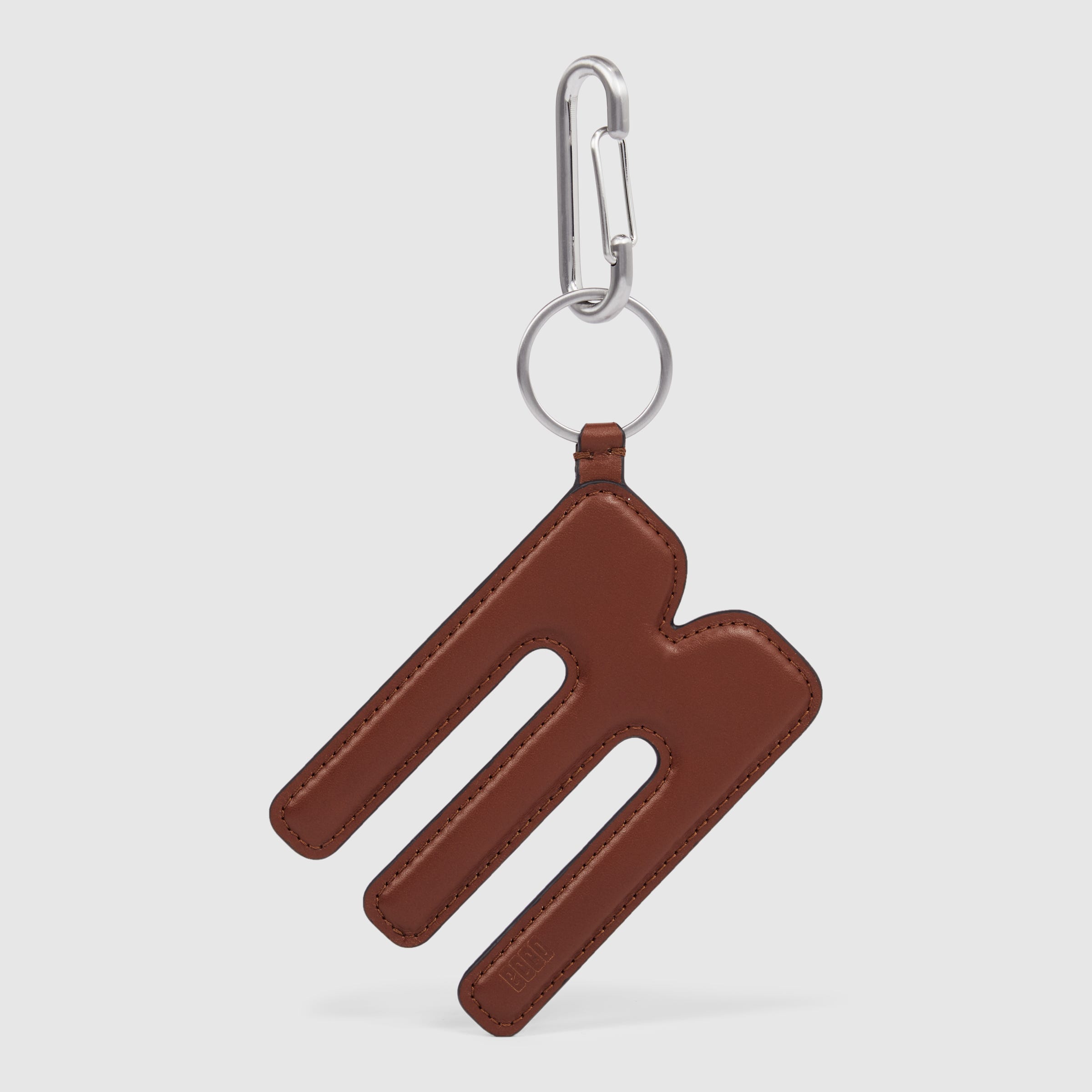 ECCO® E Padded 'M' Leather Charm - Brown - Main