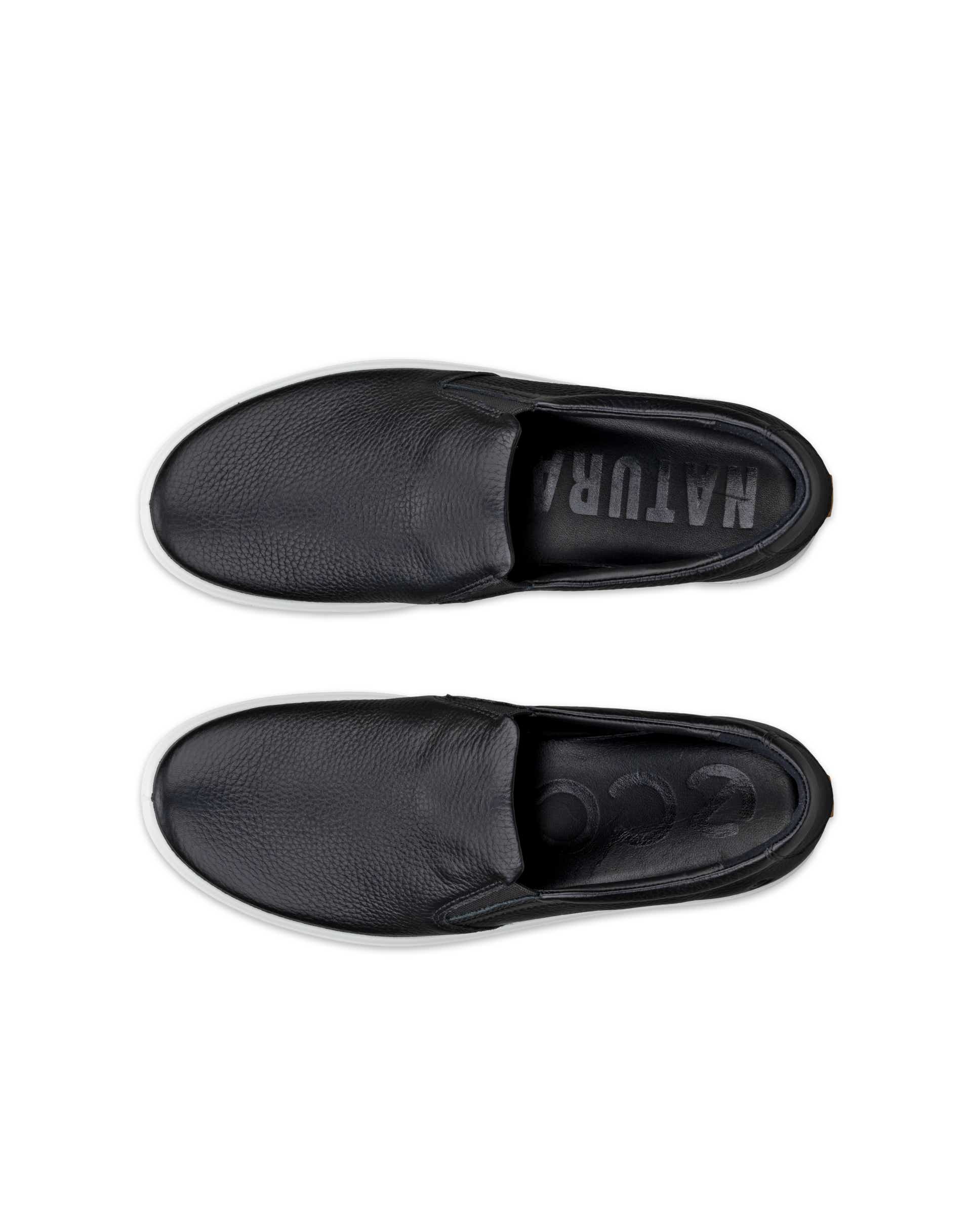 Women's ECCO® Soft 60 Leather Sneaker - Black - Top left pair