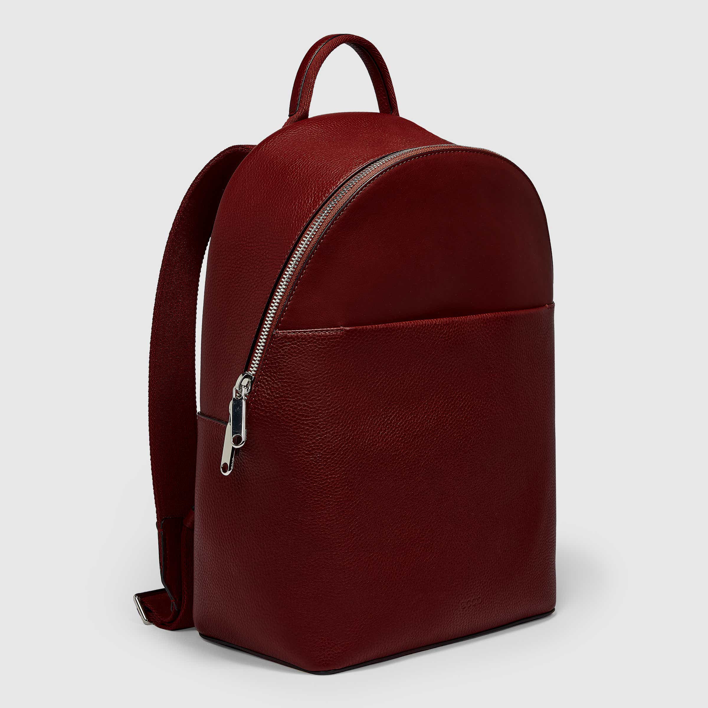 ECCO® Textureblock Leather Backpack - Red - Main