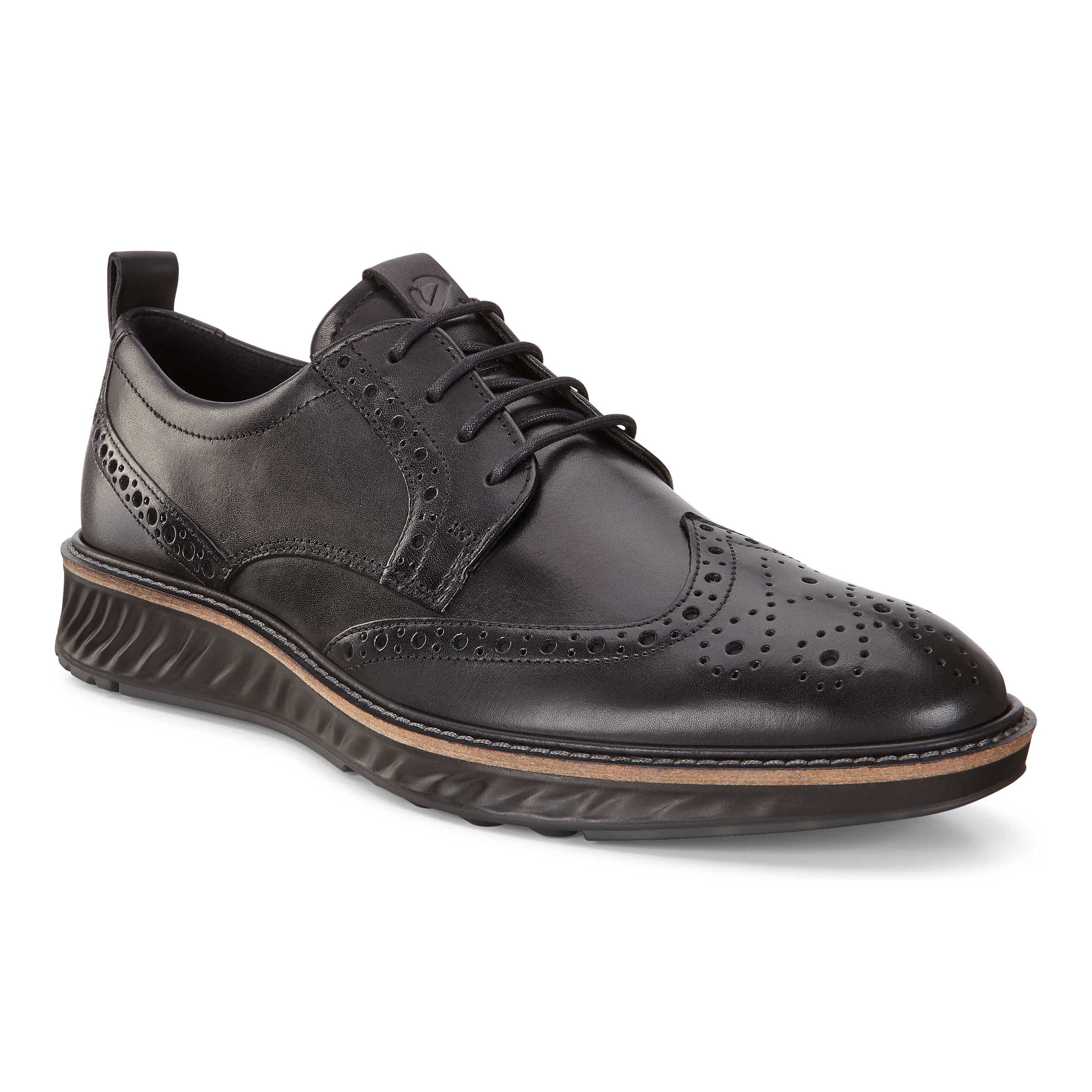 ECCO ST.1 Hybrid メンズ レザーブローグシューズ - ブラック - Main