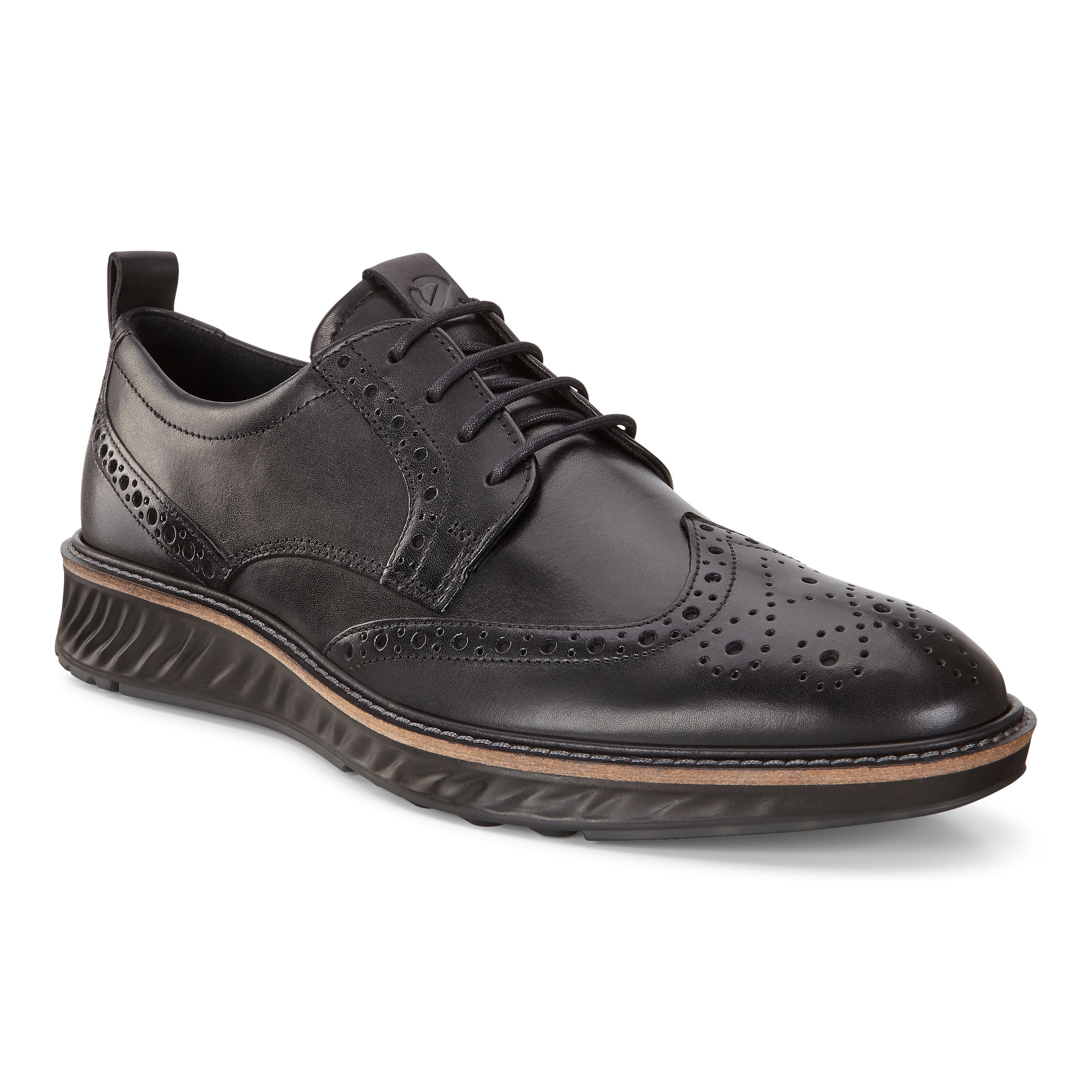 ECCO ST.1 Hybrid メンズ レザーブローグシューズ - ブラック - Main