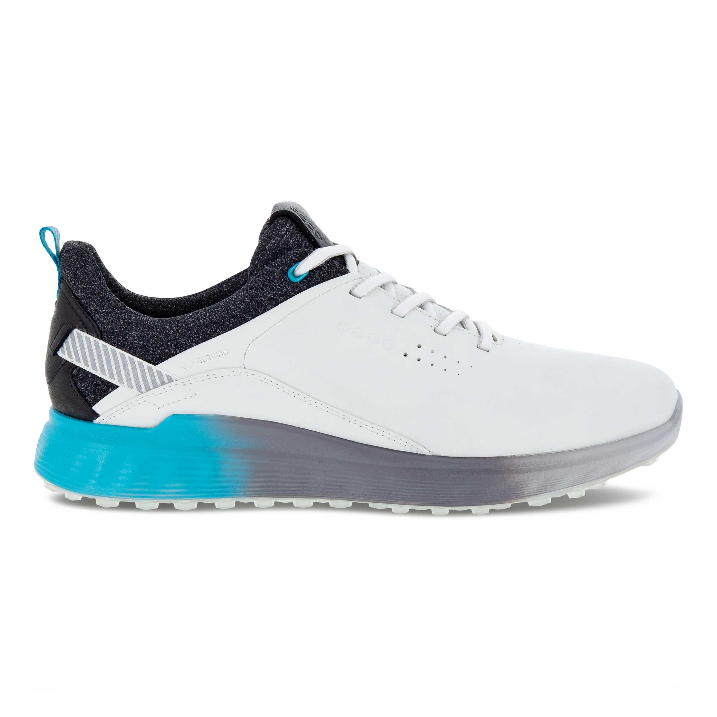Men's ECCO® Golf S-Three Leather Gore-Tex Shoe - White - Outside
