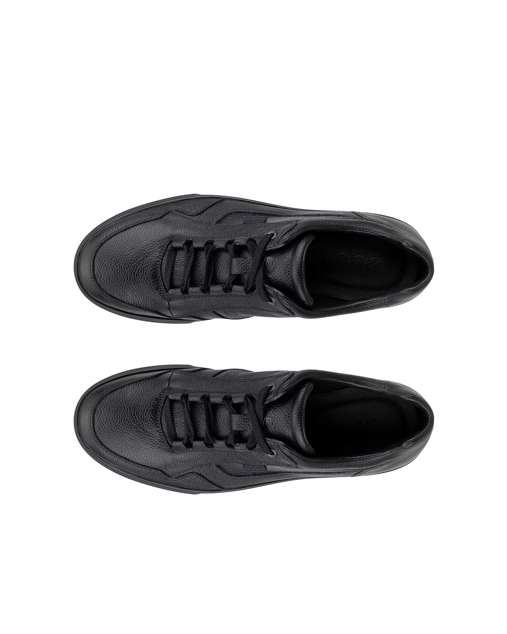 Men's ECCO® SOFT 10 Nubuck Sneaker - Black - Top left pair