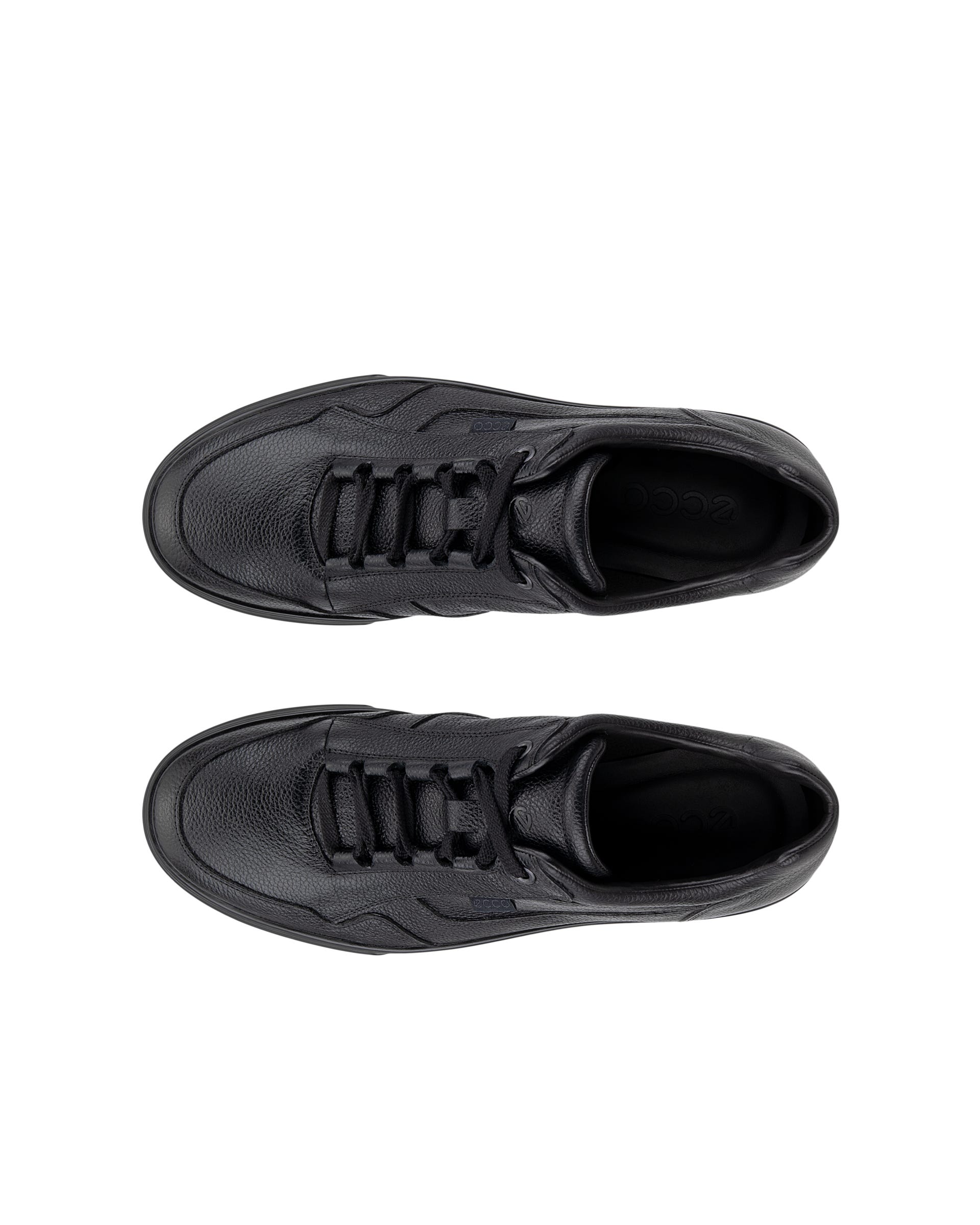 Men's ECCO® SOFT 10 Nubuck Sneaker - Black - Top left pair