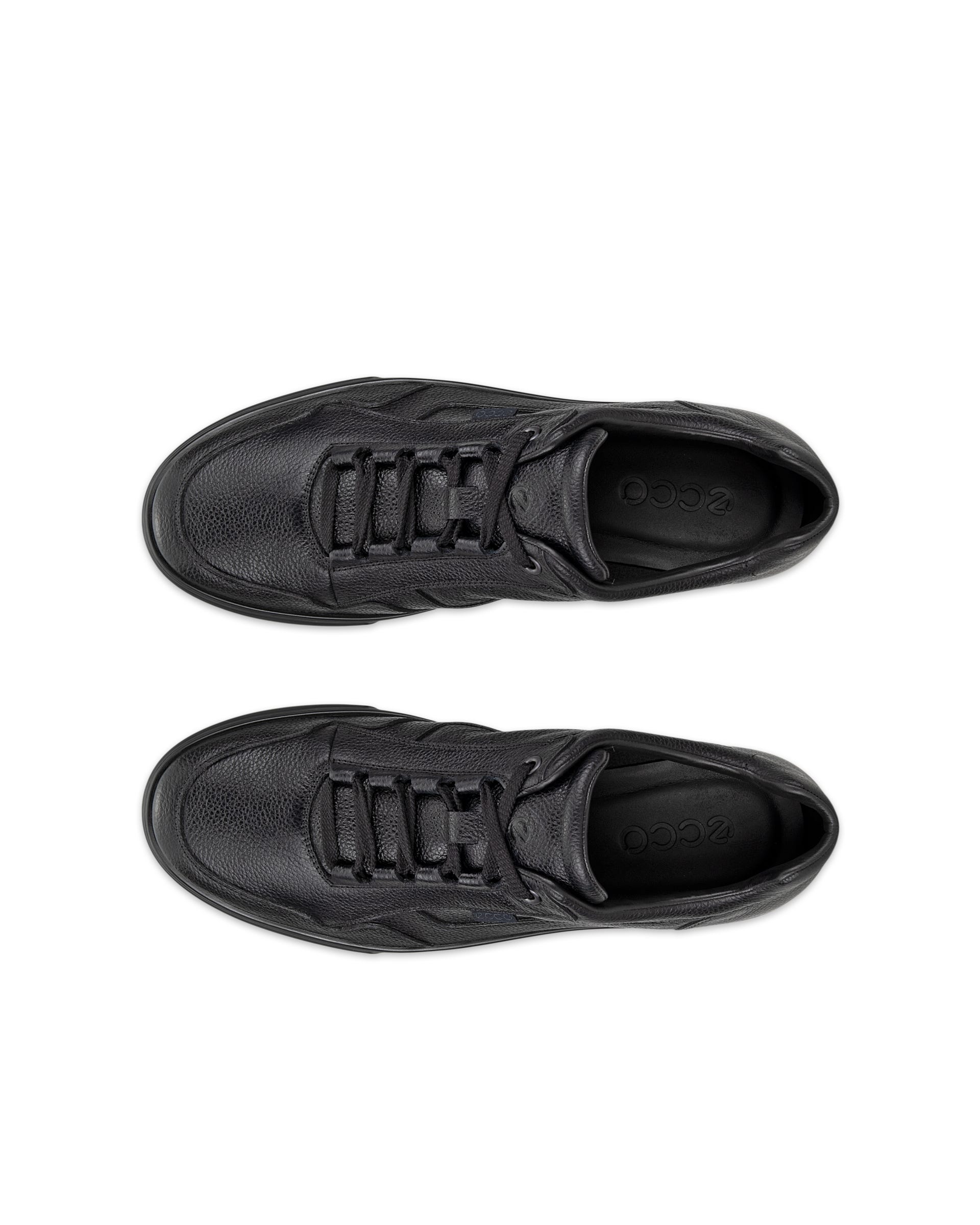 Men's ECCO® SOFT 10 Nubuck Trainer - Black - Top left pair