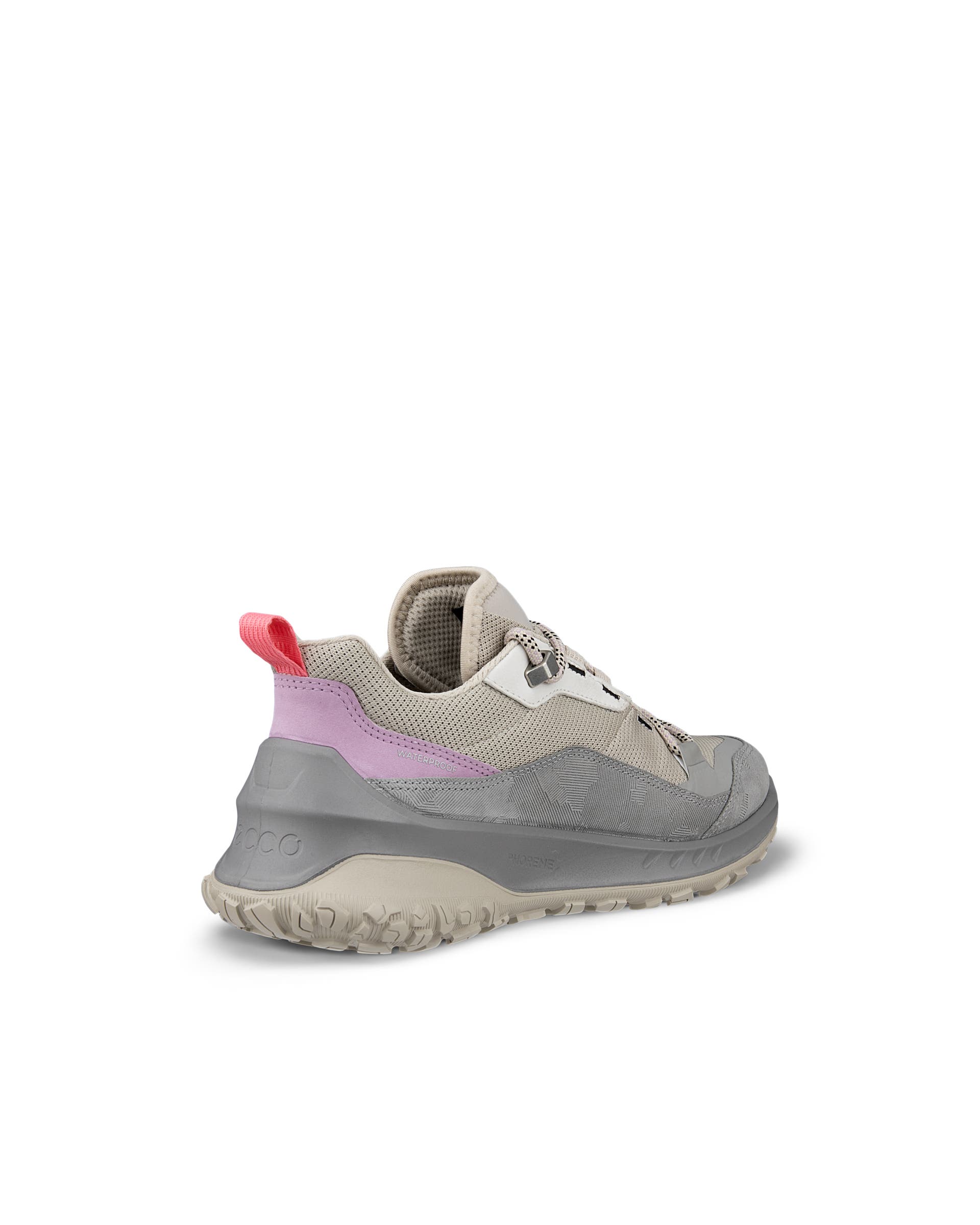 Women's ECCO® ULT-TRN Nubuck Waterproof Hiking Shoe - Grey - Back