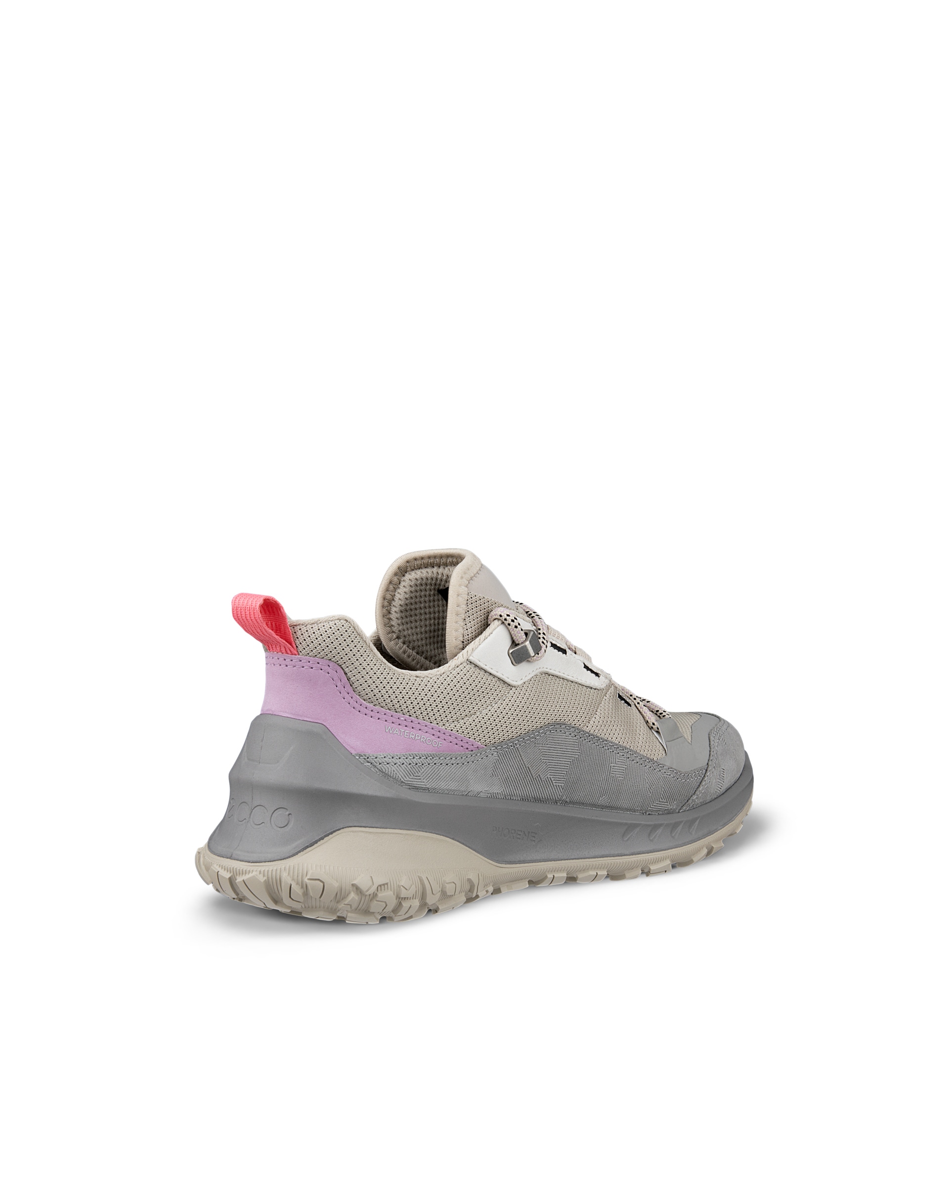 Zapatillas de senderismo de nobuk impermeables ECCO® ULT-TRN para mujer - Gris - Back
