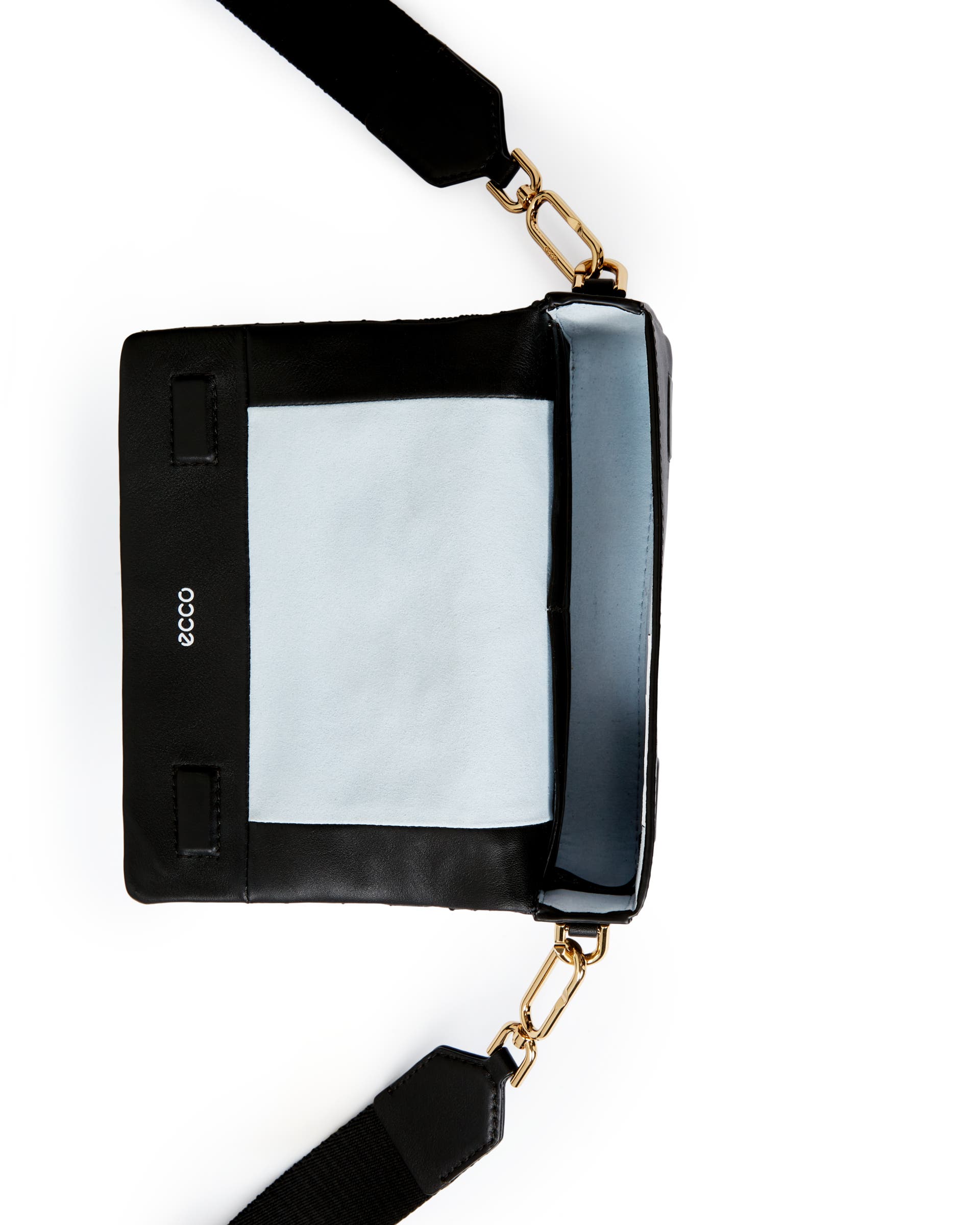 ECCO® Pinch S Quilted Wave Leather Pinch Crossbody Bag - Black - Birdeye