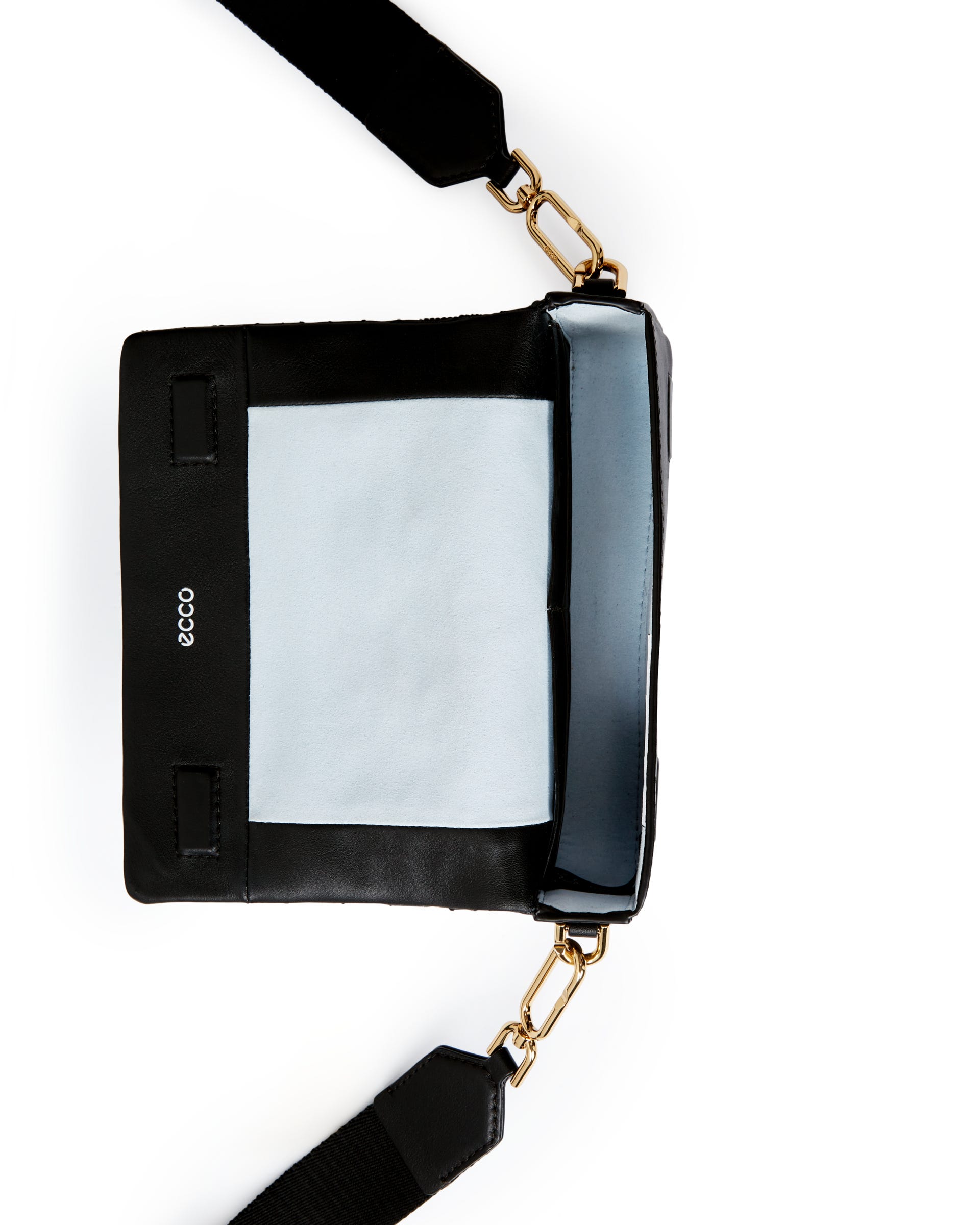 ECCO® Pinch S Quilted Wave Leather Pinch Crossbody Bag - Black - Birdeye