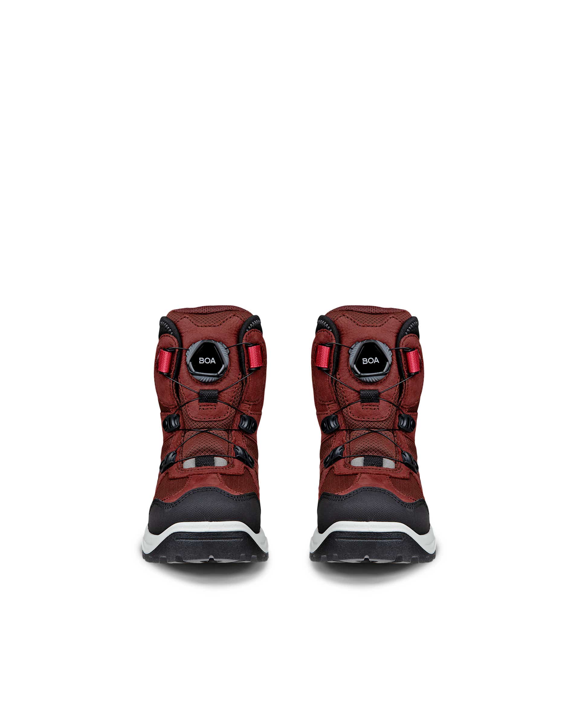 Dziecięce wodoodporne nubukowe buty zimowe ECCO® SNOW MOUNTAIN - Czerwony - Front pair