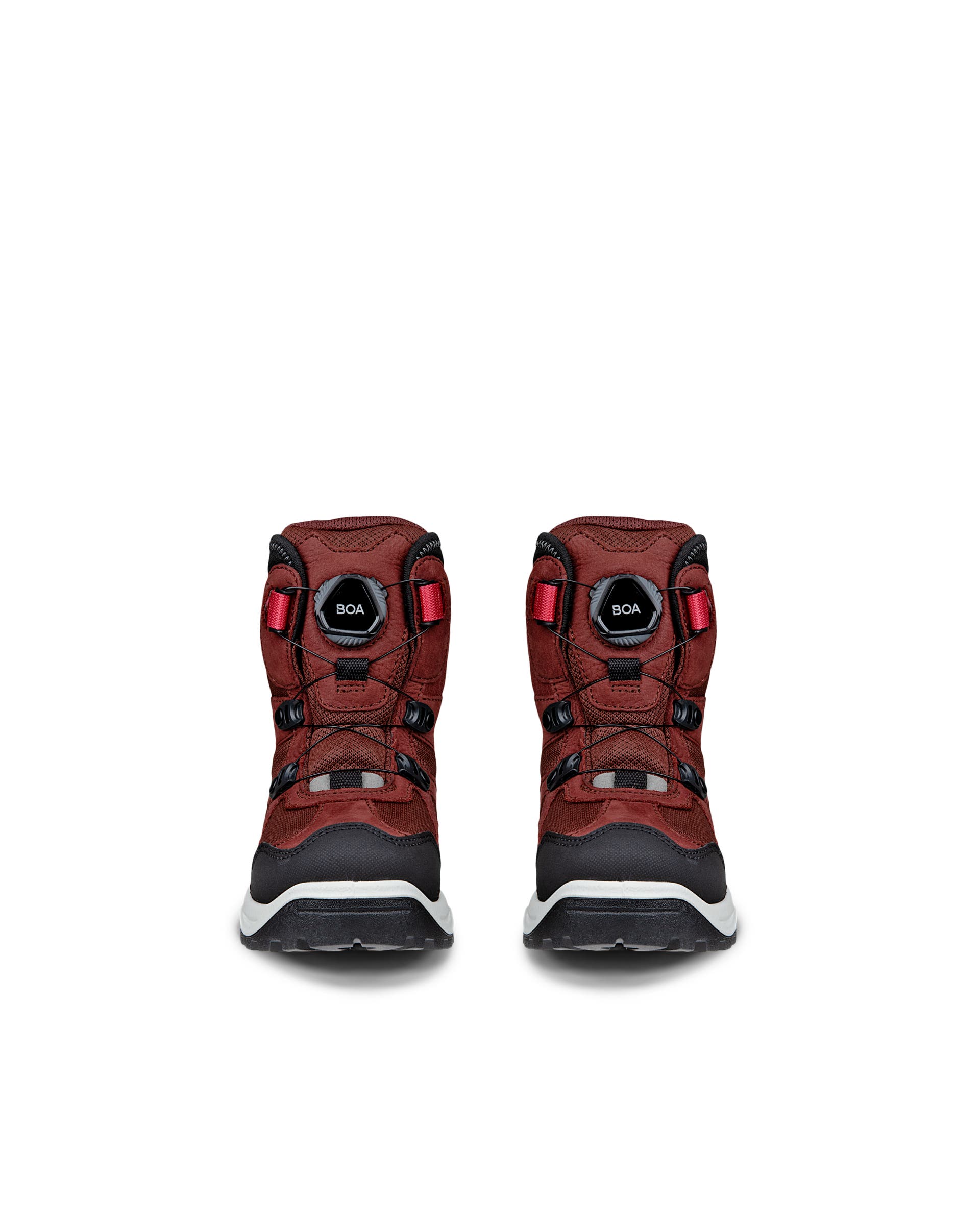 Dziecięce wodoodporne nubukowe buty zimowe ECCO® SNOW MOUNTAIN - Czerwony - Front pair